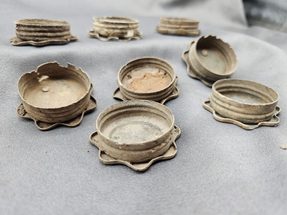 WWI German Stick Grenade Caps Ground Dug — image 3