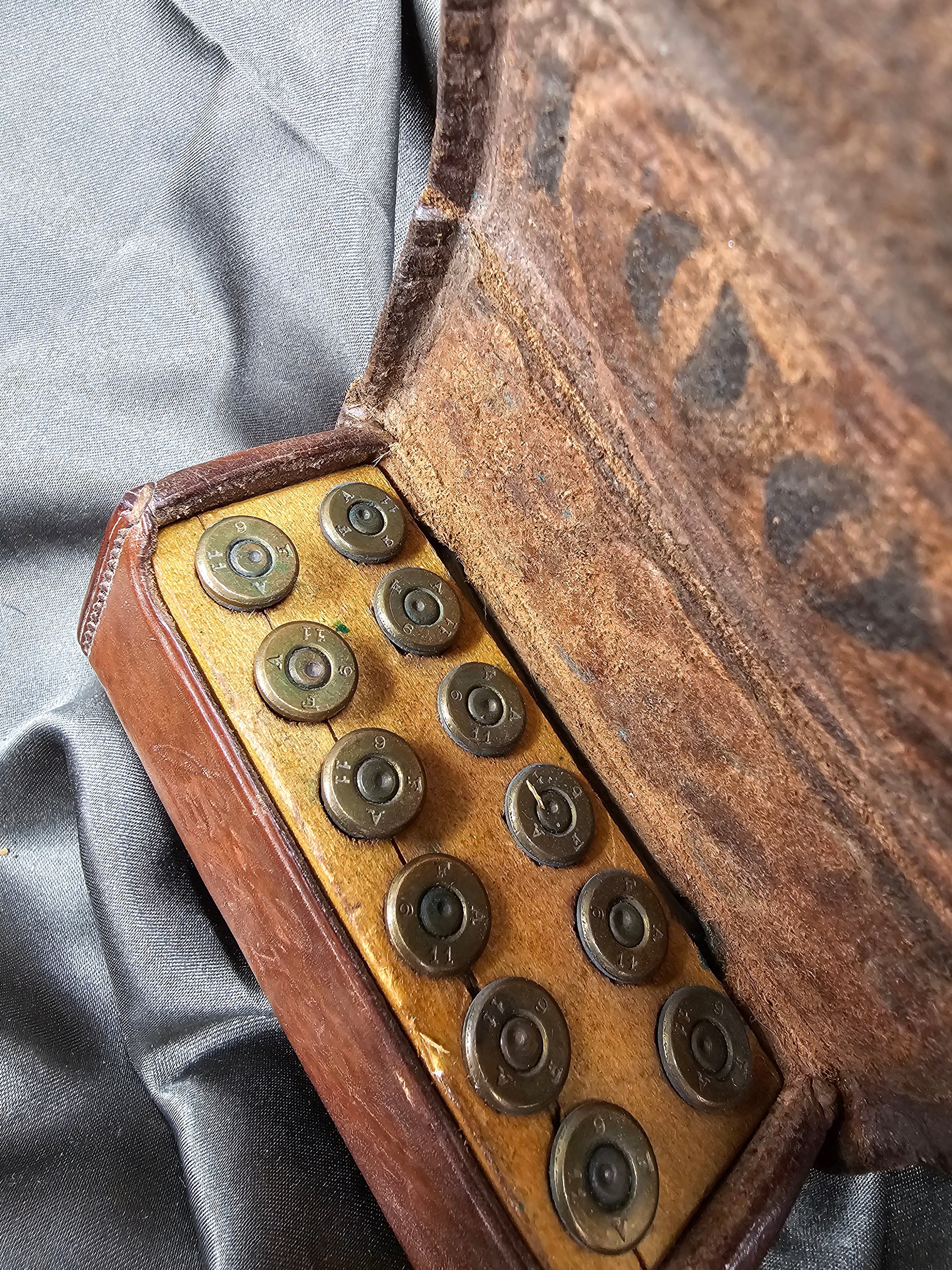 1905 UNIT MARKED .38 REVOLVER CARTRIDGE BOX WITH ORIGINAL SPENT BULLETS (INERT) — image 2