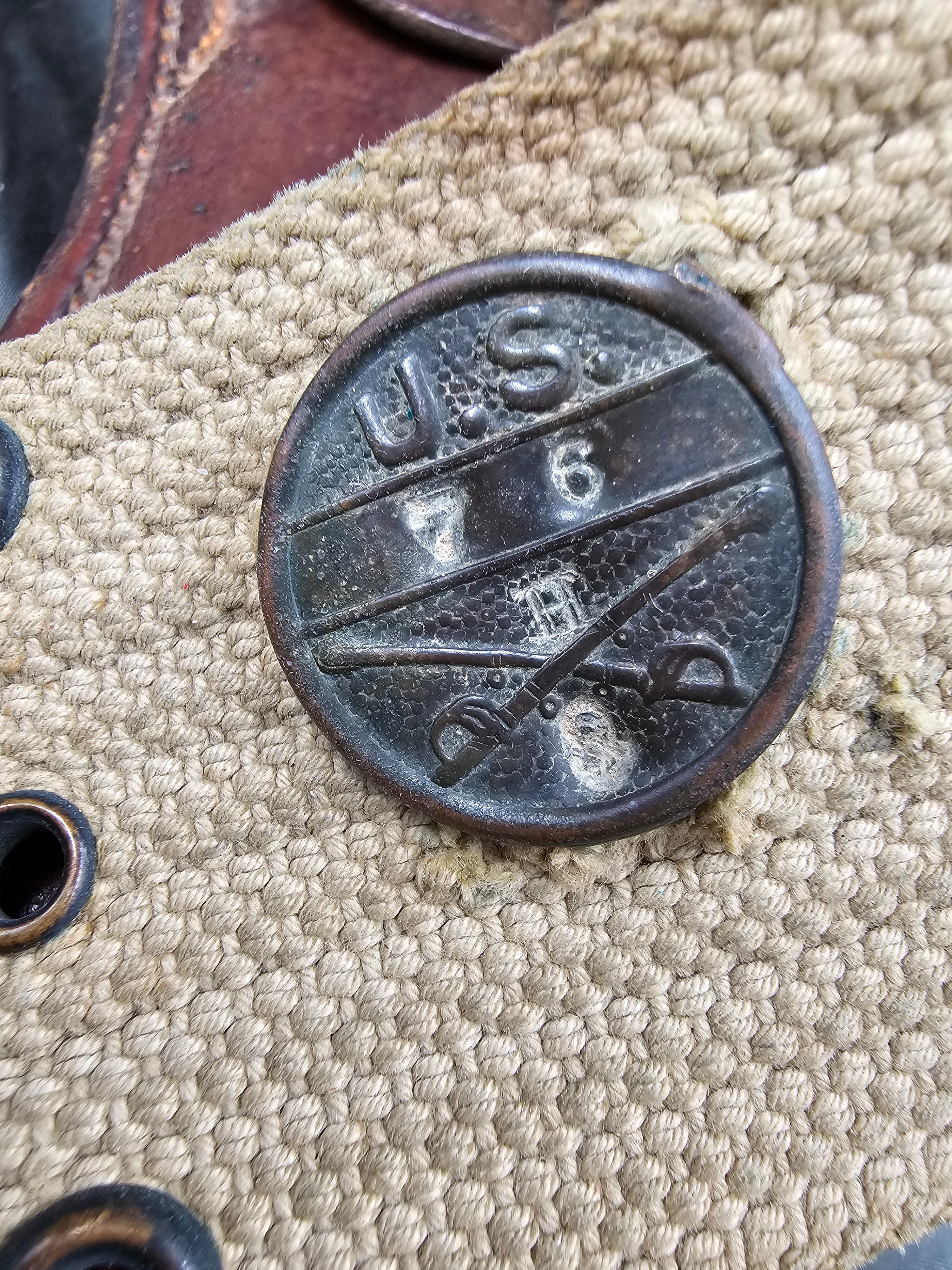 WWI UNIT MARKED PISTOL BELT & HOLSTER — image 2