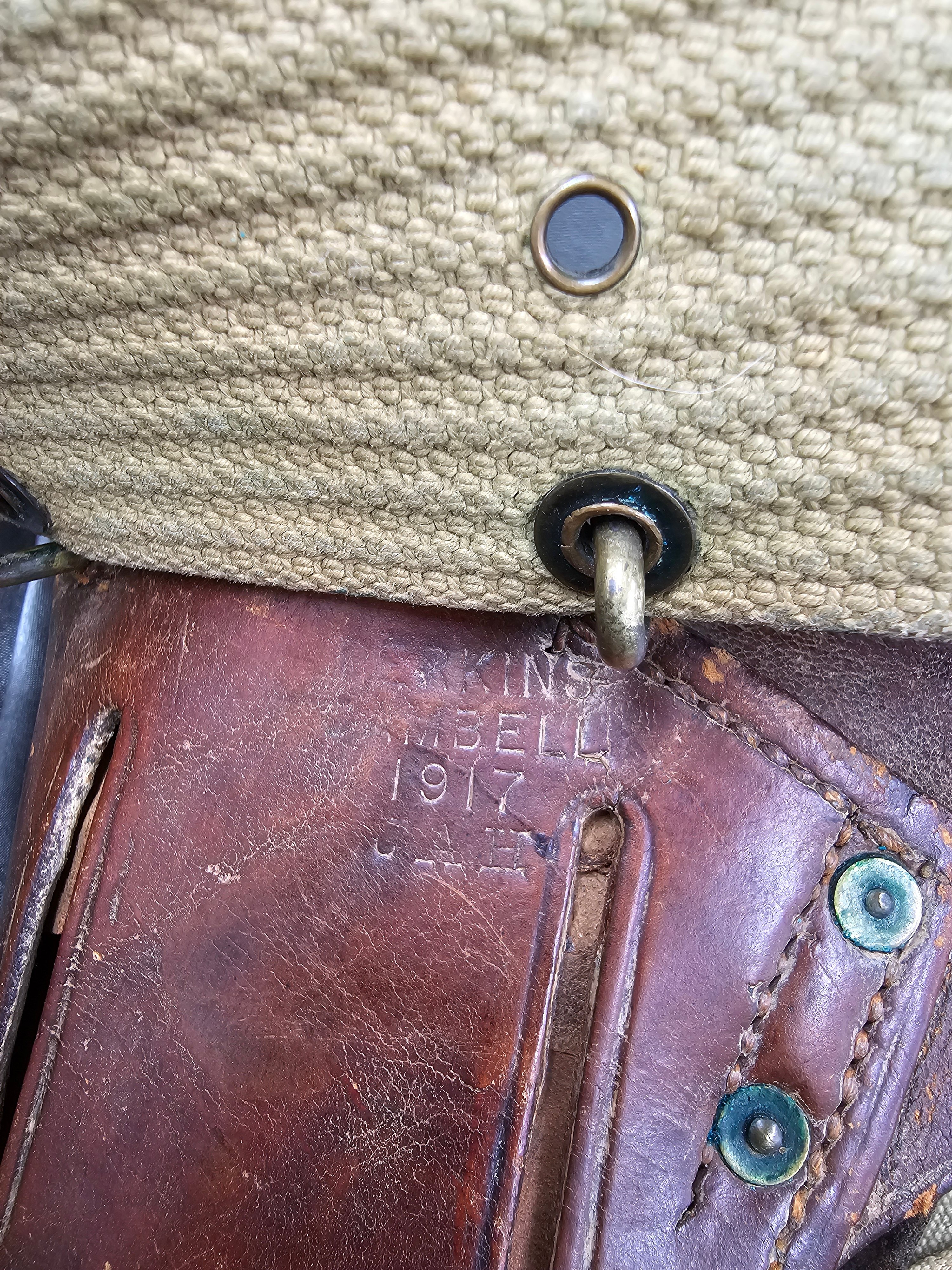 WWI UNIT MARKED PISTOL BELT & HOLSTER — image 4