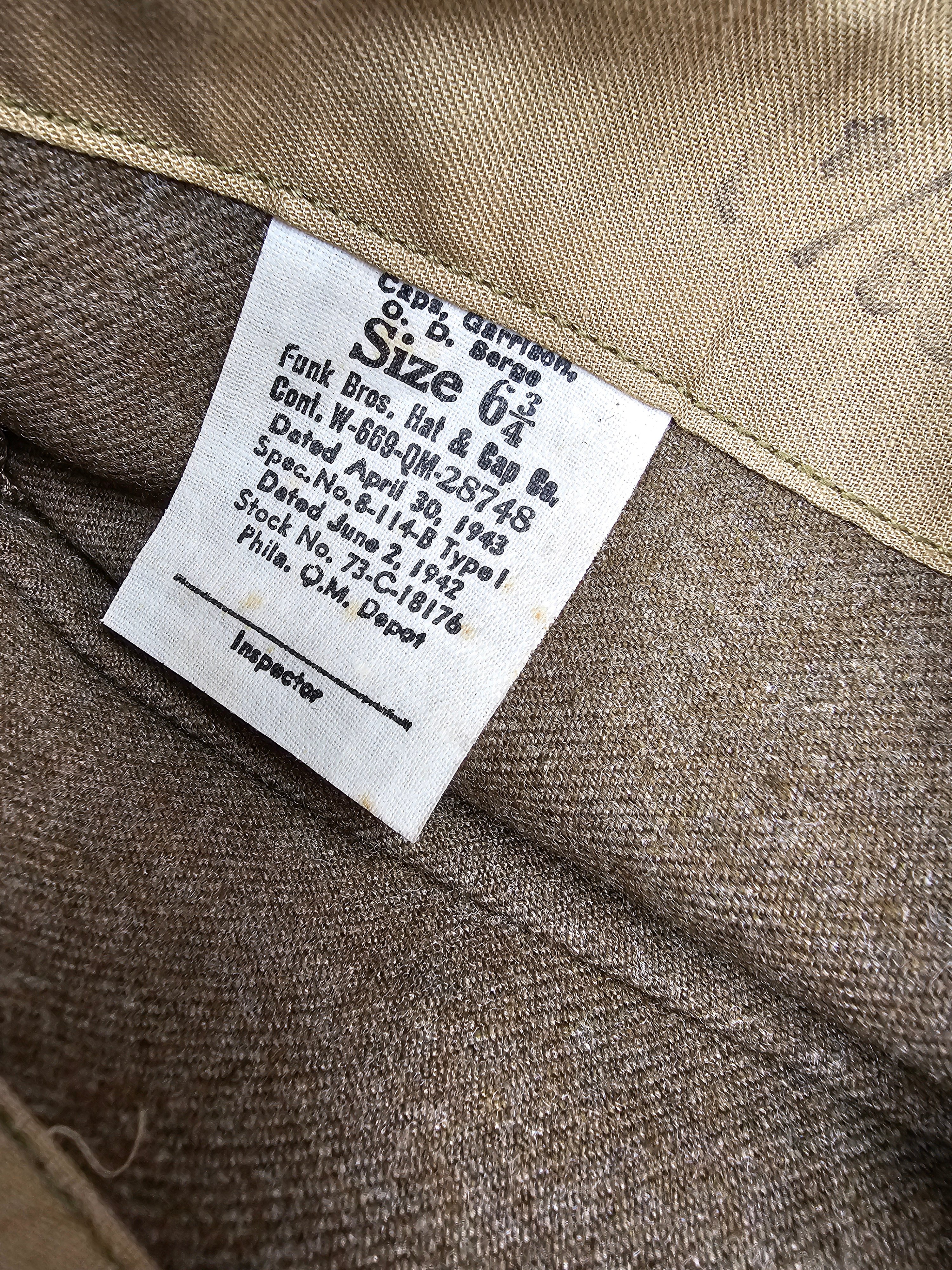 PAIR OF WWII OVERSEAS CAPS SIZE 6 3/4 — image 4