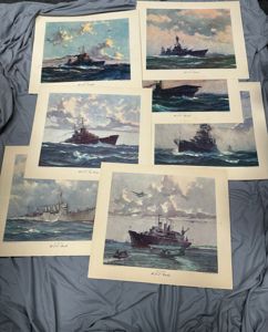 WWII ERA NAVY SHIPS PRINT COLLECTION