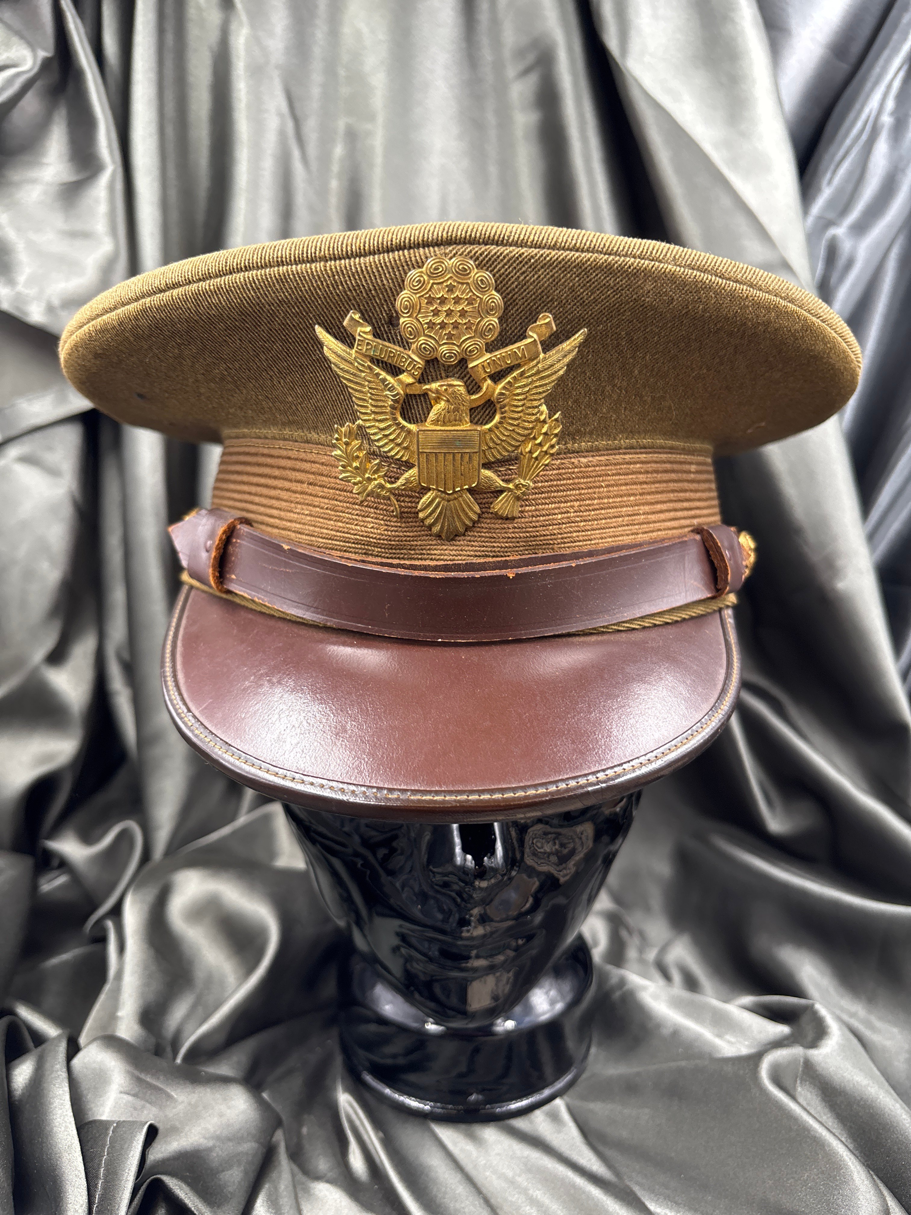 WWII ERA AIR CORPS OFFICER VISOR CAP 7 1/4 — image 2