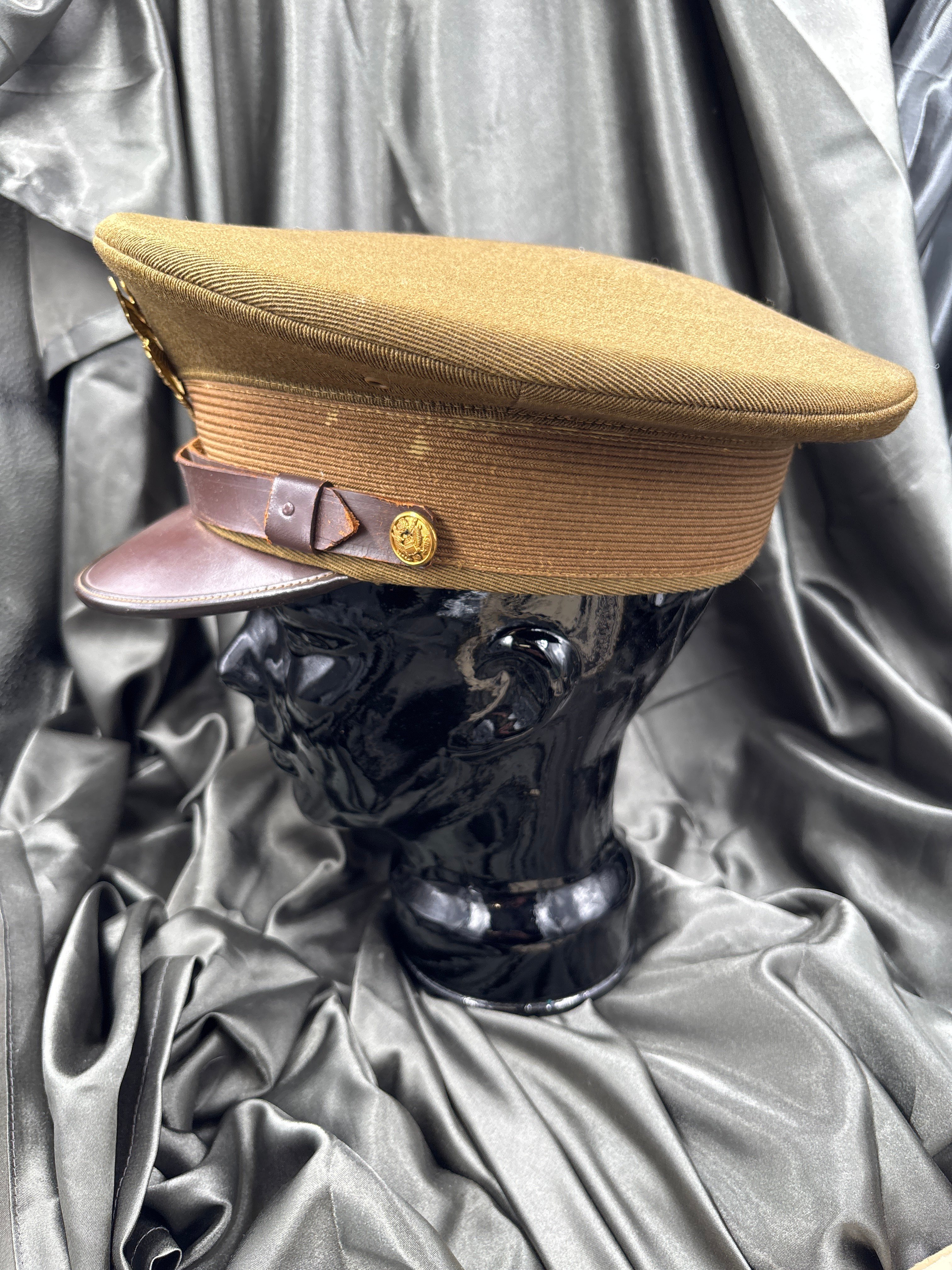 WWII ERA AIR CORPS OFFICER VISOR CAP 7 1/4 — image 3