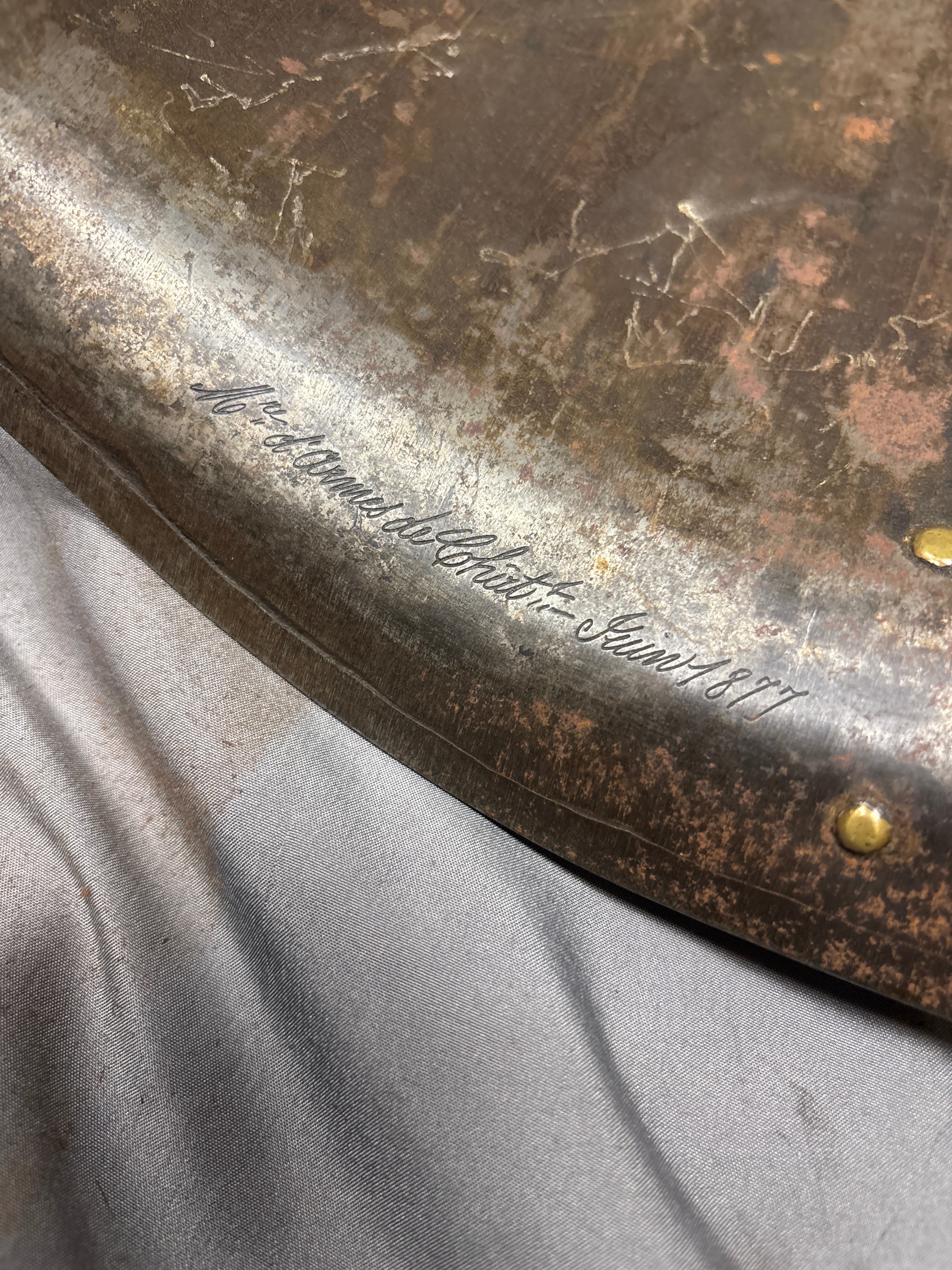 19th CENTURY FRENCH CAVALRY CHEST HEAVY ARMOR — image 5