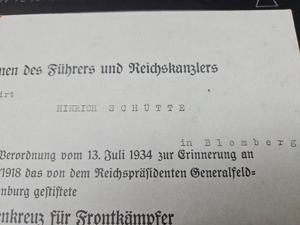 German WWI Document For Service in The Great War — image 3