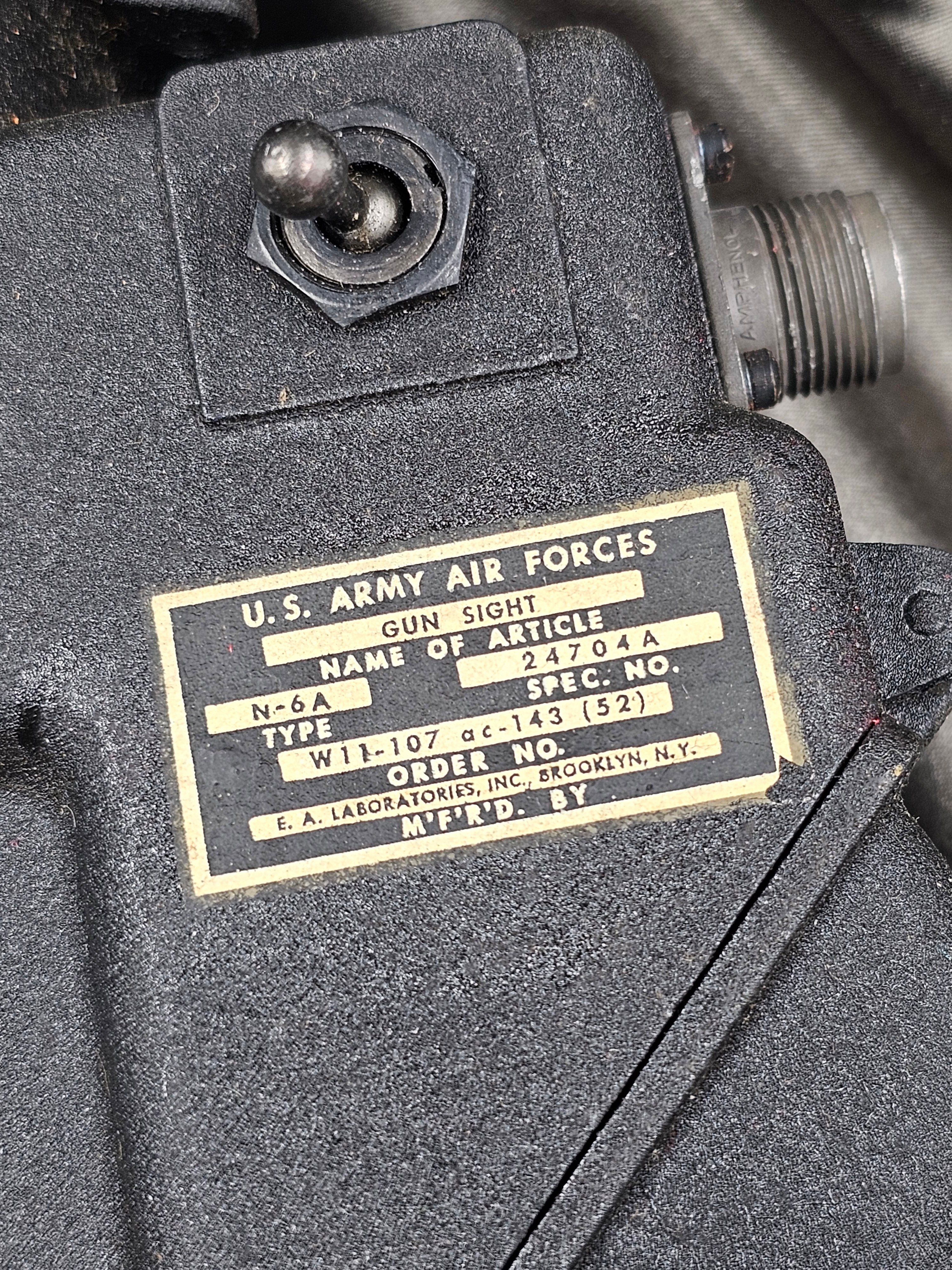 WWII ARMY AIR CORPS HEAVY BOMBER N-6A GUN SIGHT — image 2