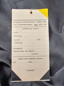 WWII GERMAN MEDICAL TRIAGE TAG FOR WOUNDED SOLDIERS