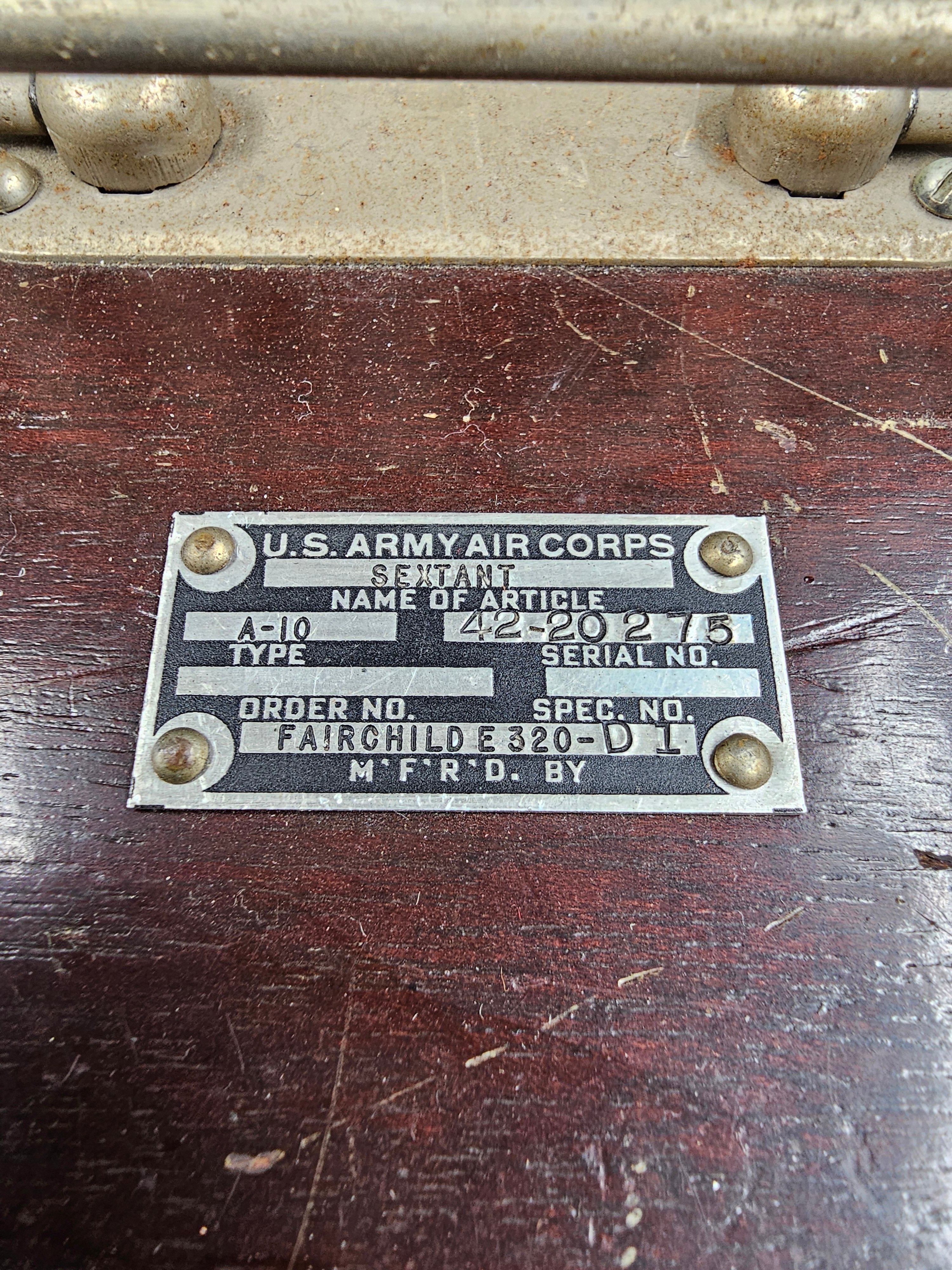 WWII US AIR CORPS A-10 SEXTANT — image 2