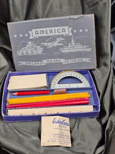 WWII ERA SCHOOL SUPPLIES CASE