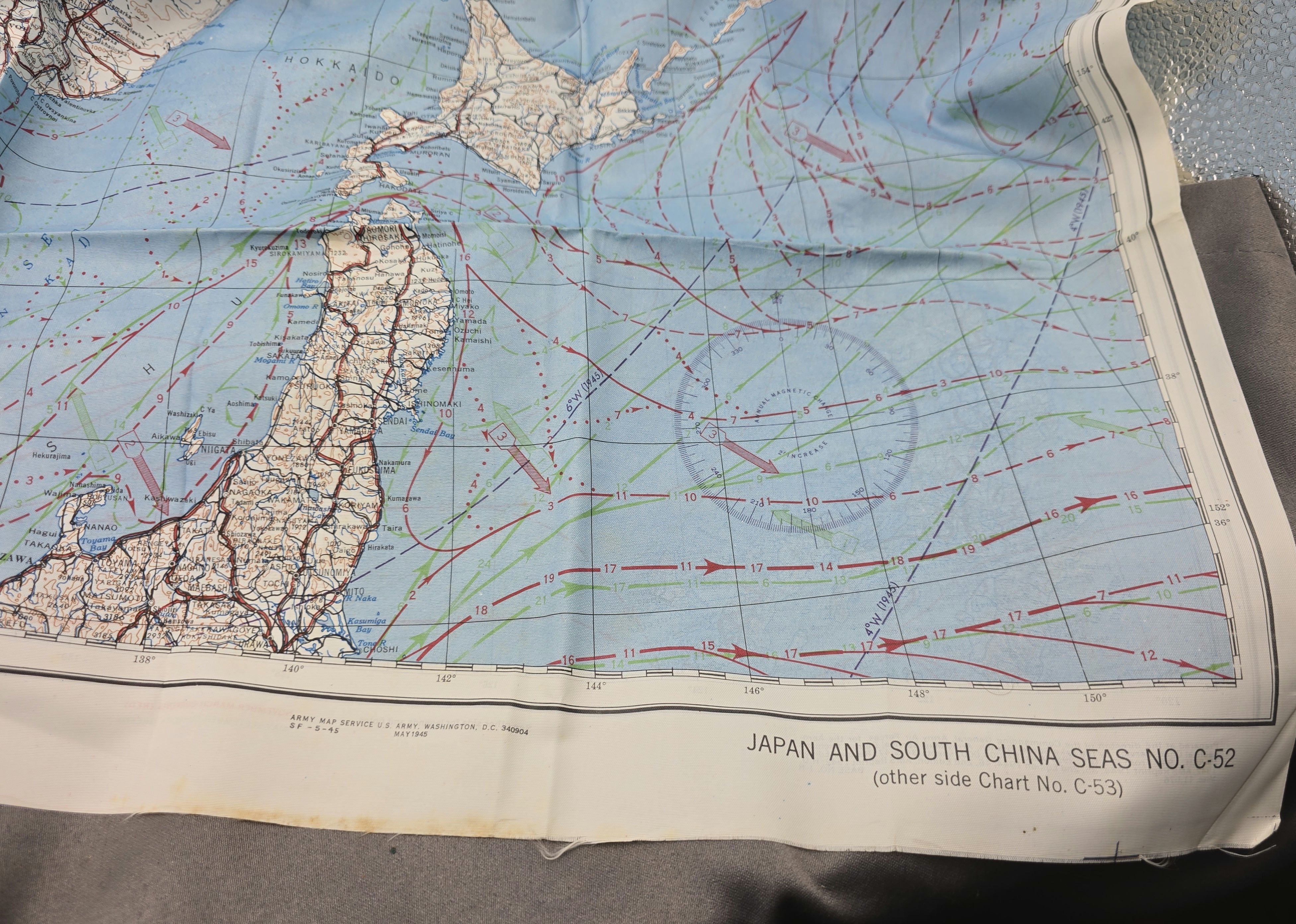 WWII USAAF Silk Escape Map & Raft Instructions — image 4