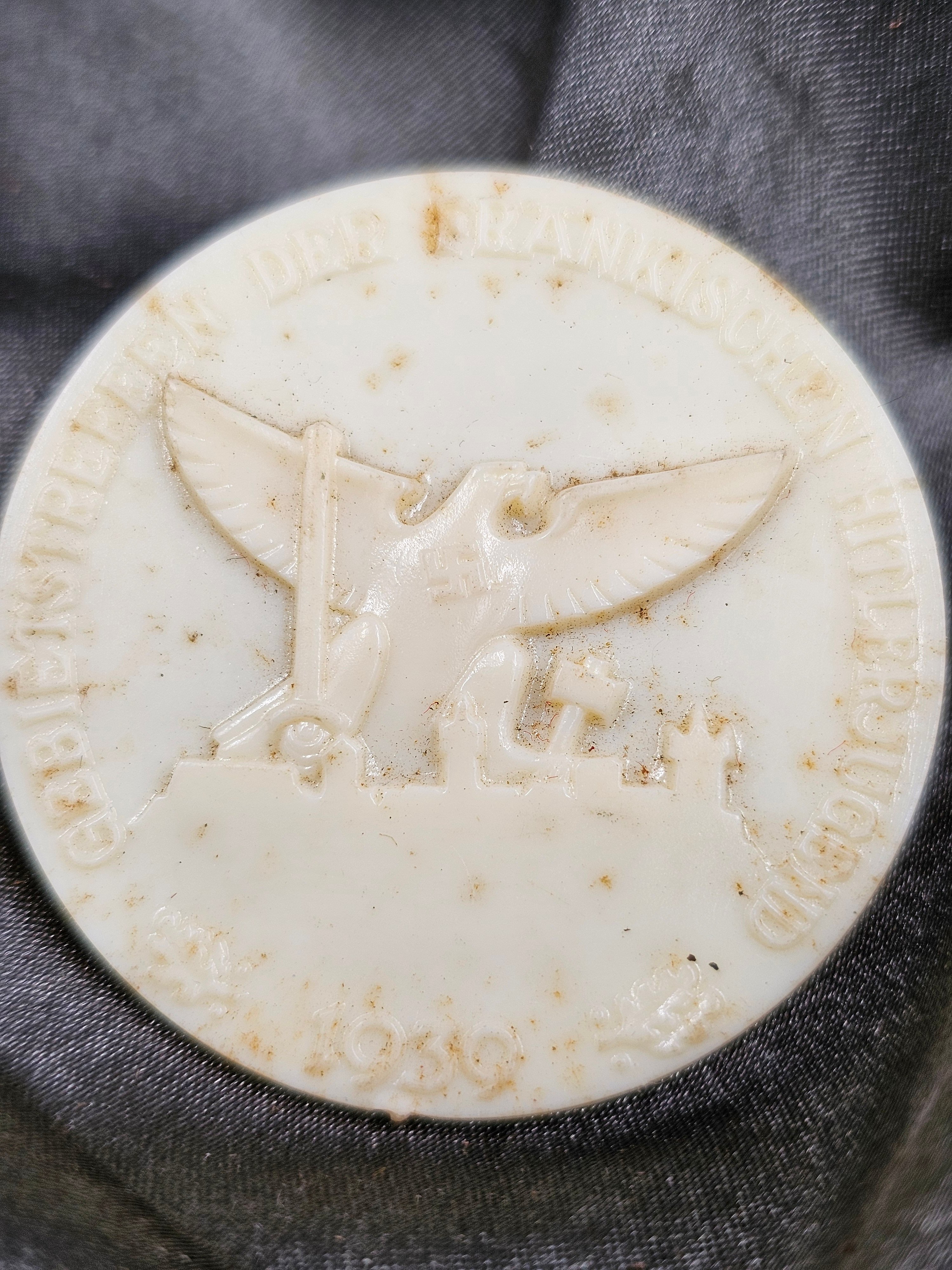 WWII GERMAN HJ 1939 REGIONAL MEETING TINNIE — image 2