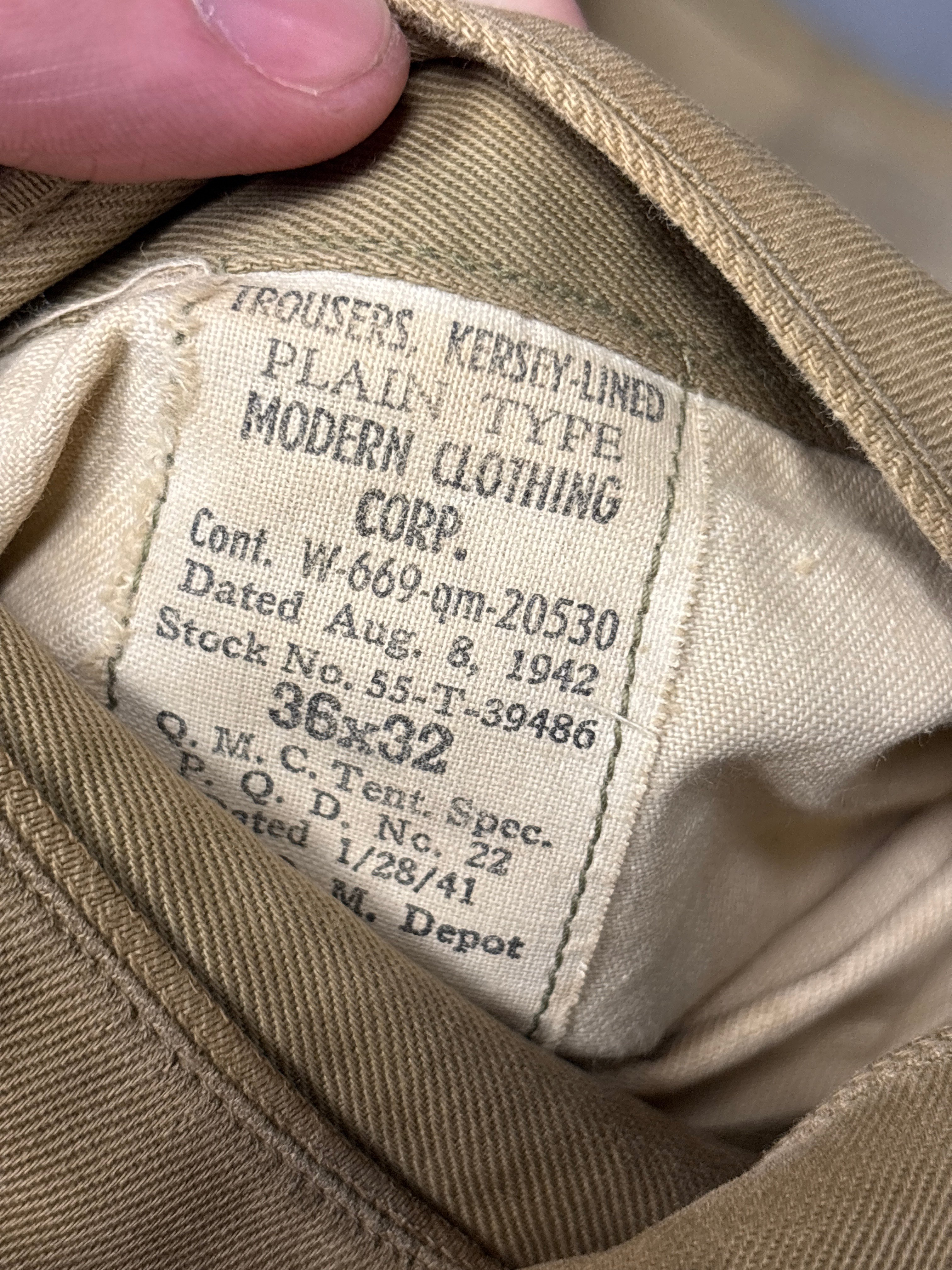 WWII US KERSEY LINED ARTIC TROUSERS 36X32 — image 3