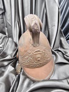 FRENCH 19th CENTURY BRASS FIREFIGHTER HELMET