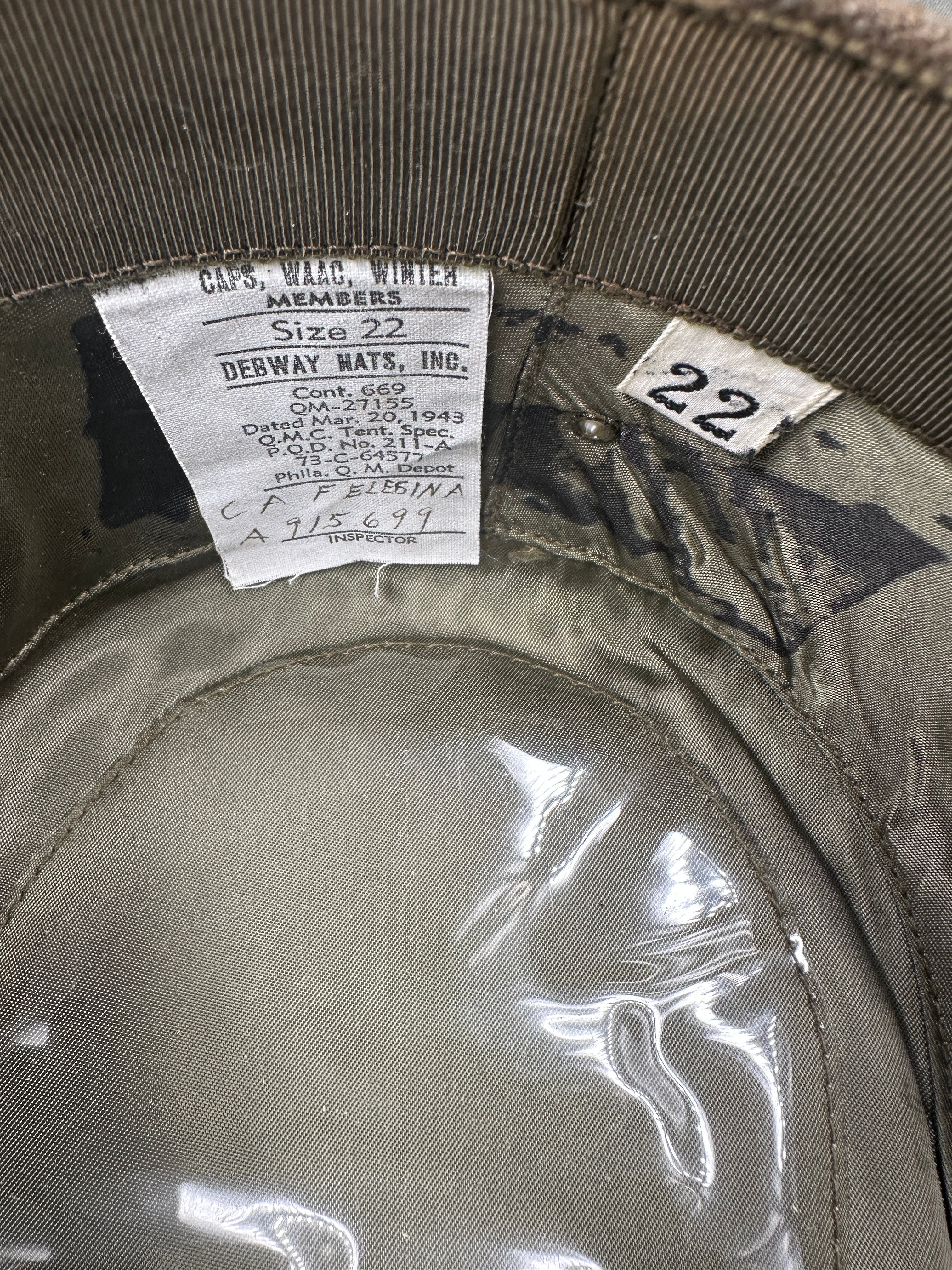 WWII ERA WAAC OFFICER VISOR CAP 22 — image 2