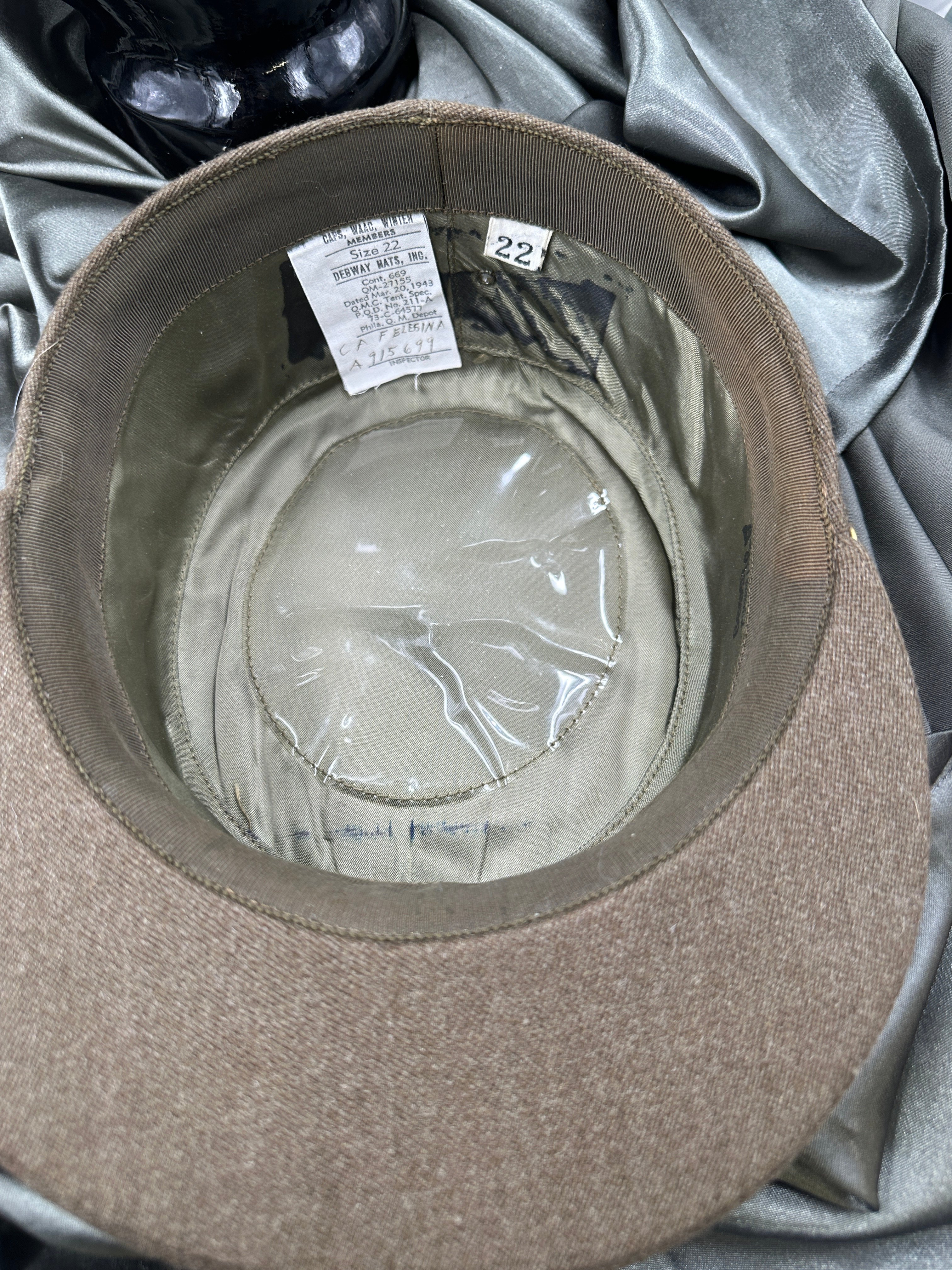 WWII ERA WAAC OFFICER VISOR CAP 22 — image 3