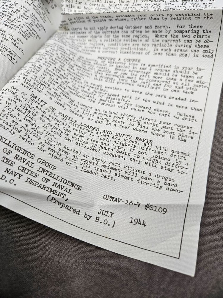 WWII USAAF Silk Escape Map & Raft Instrictions — image 4