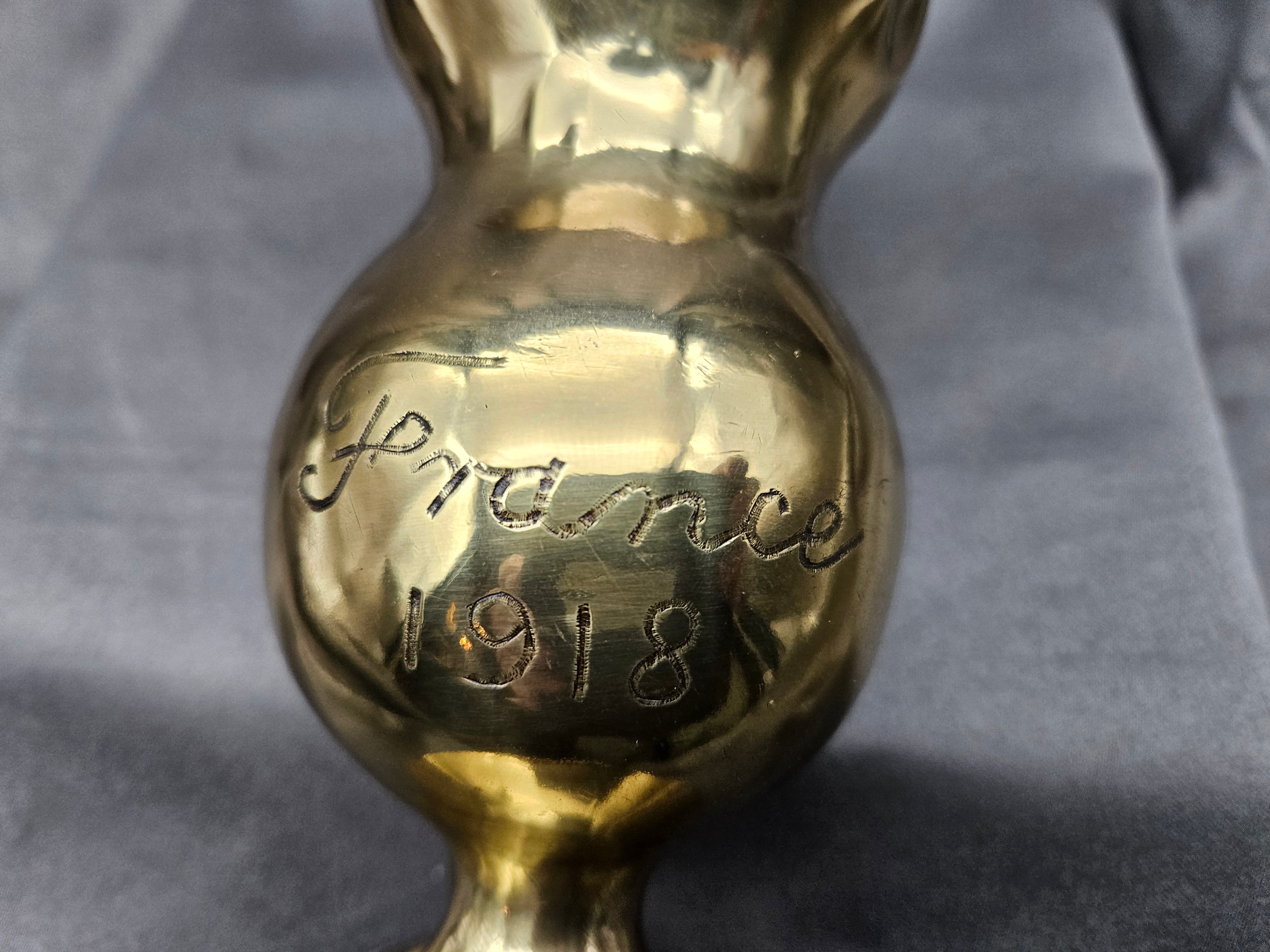 Original WWI Trench Art Artillery Shell 1918 — image 4