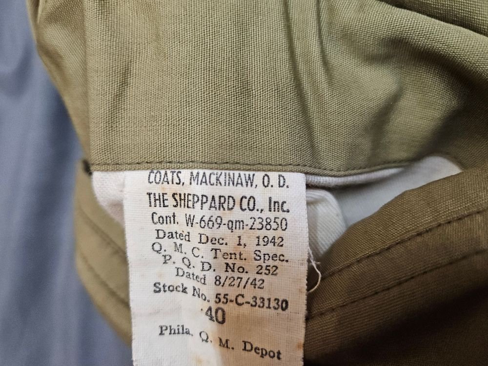 WWII Era US Army Winter Jacket Makinaw — image 3