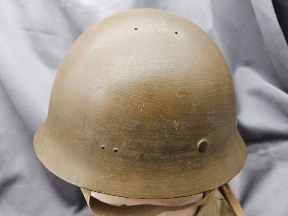 WWII Japanese Army Helmet and Hat with Display Collar — image 5