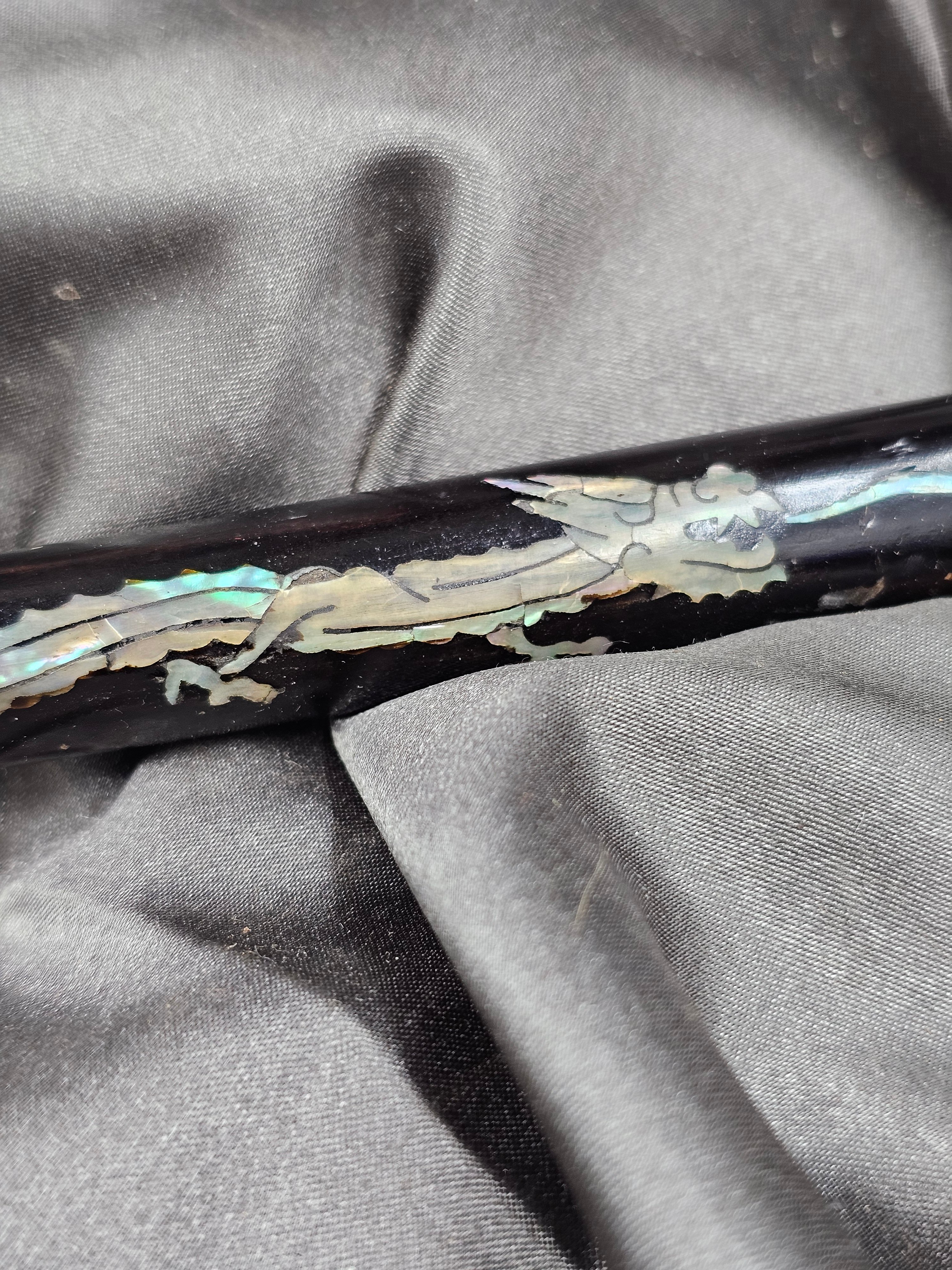 KOREAN WAR MOTHER OF PEARL DRAGON CUSTOM SWAGGER STICK — image 2
