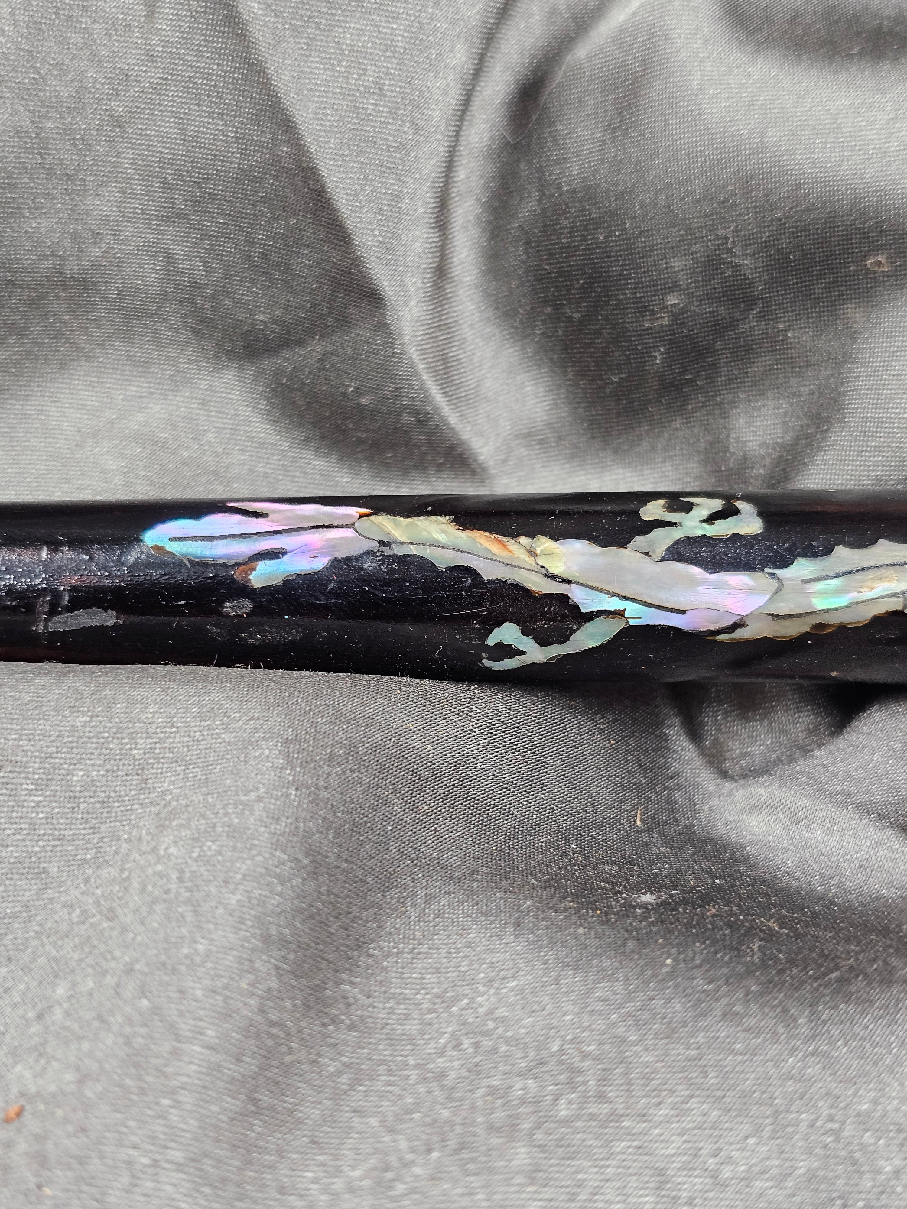 KOREAN WAR MOTHER OF PEARL DRAGON CUSTOM SWAGGER STICK — image 3