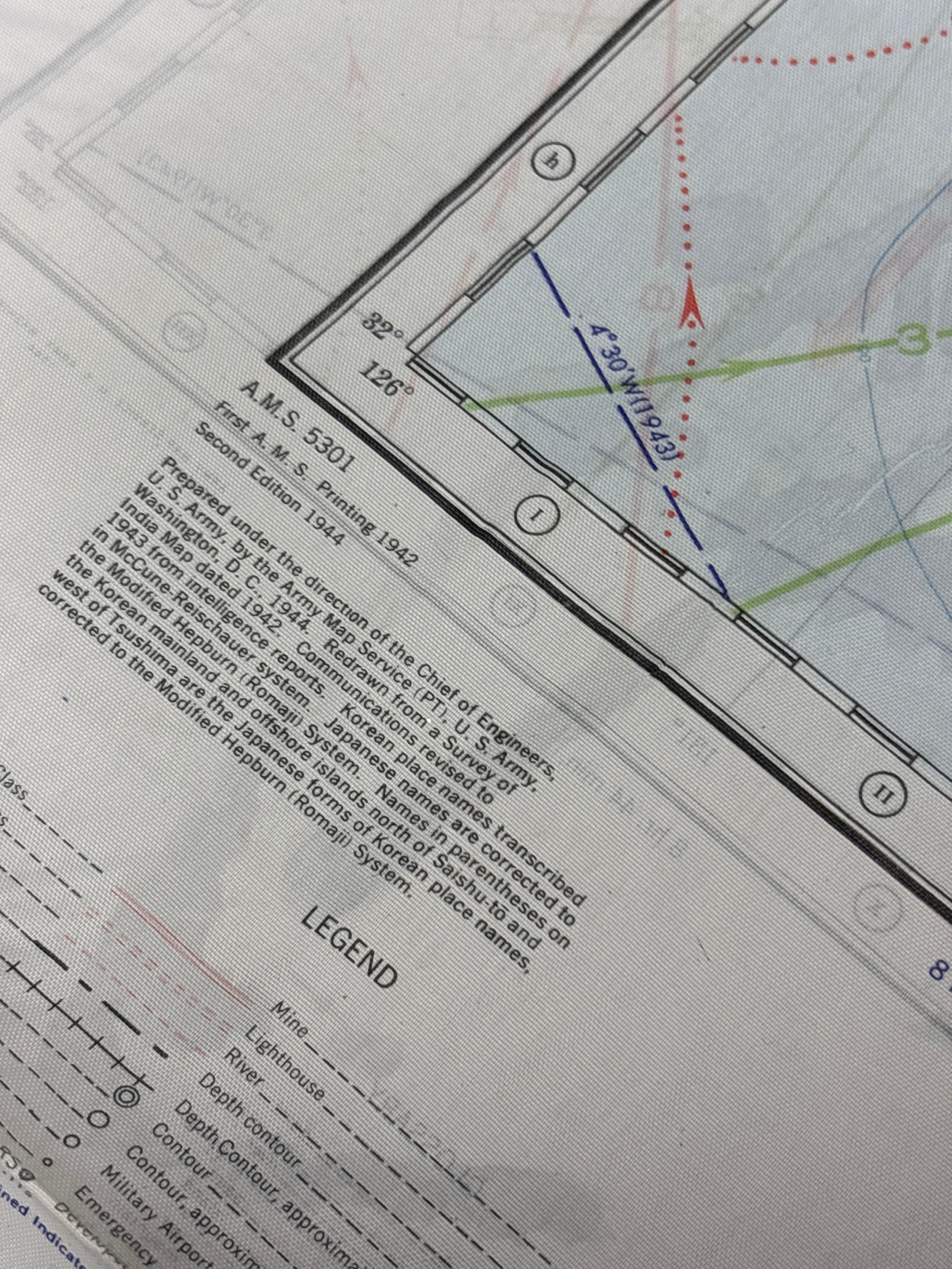 WWII US 1944 SILK ESCAPE MAP NAGASAKI AND KAGOSHIMA — image 2