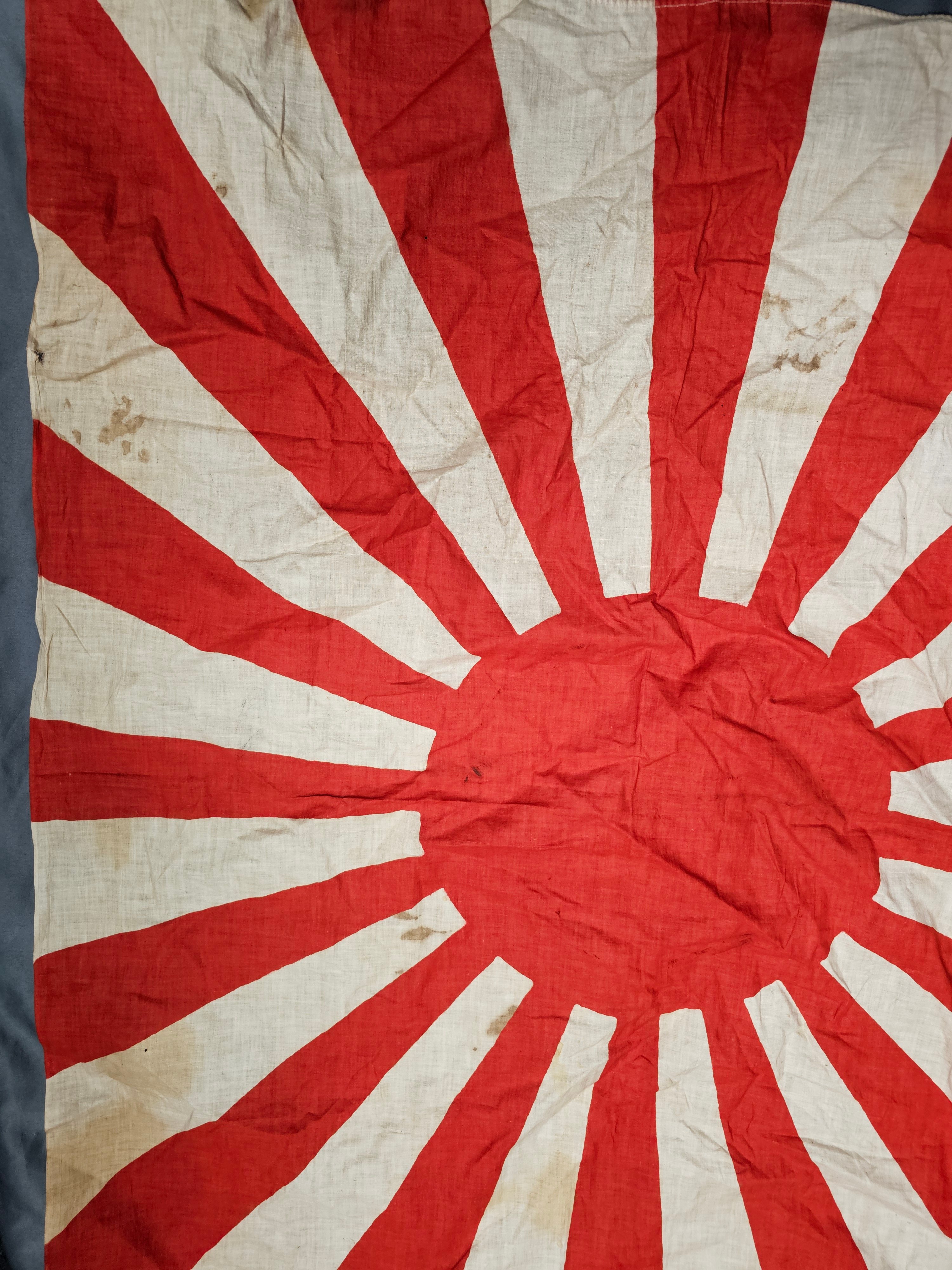 WWII JAPANESE ARMY RISING SUN FLAG 34x40 — image 2