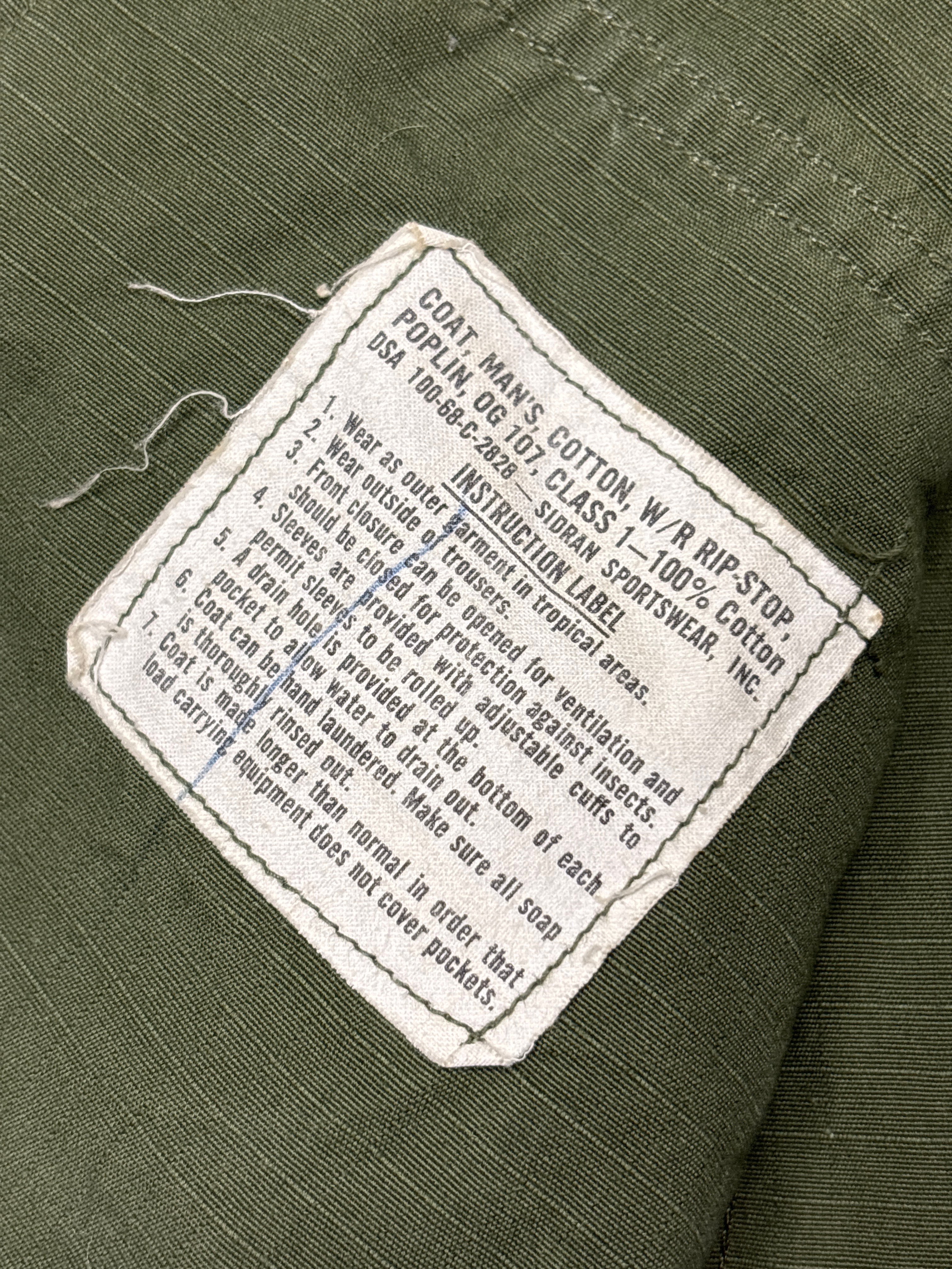 VIETNAM WAR ERA 9TH ID JUNGLE JACKET LARGE LONG — image 4