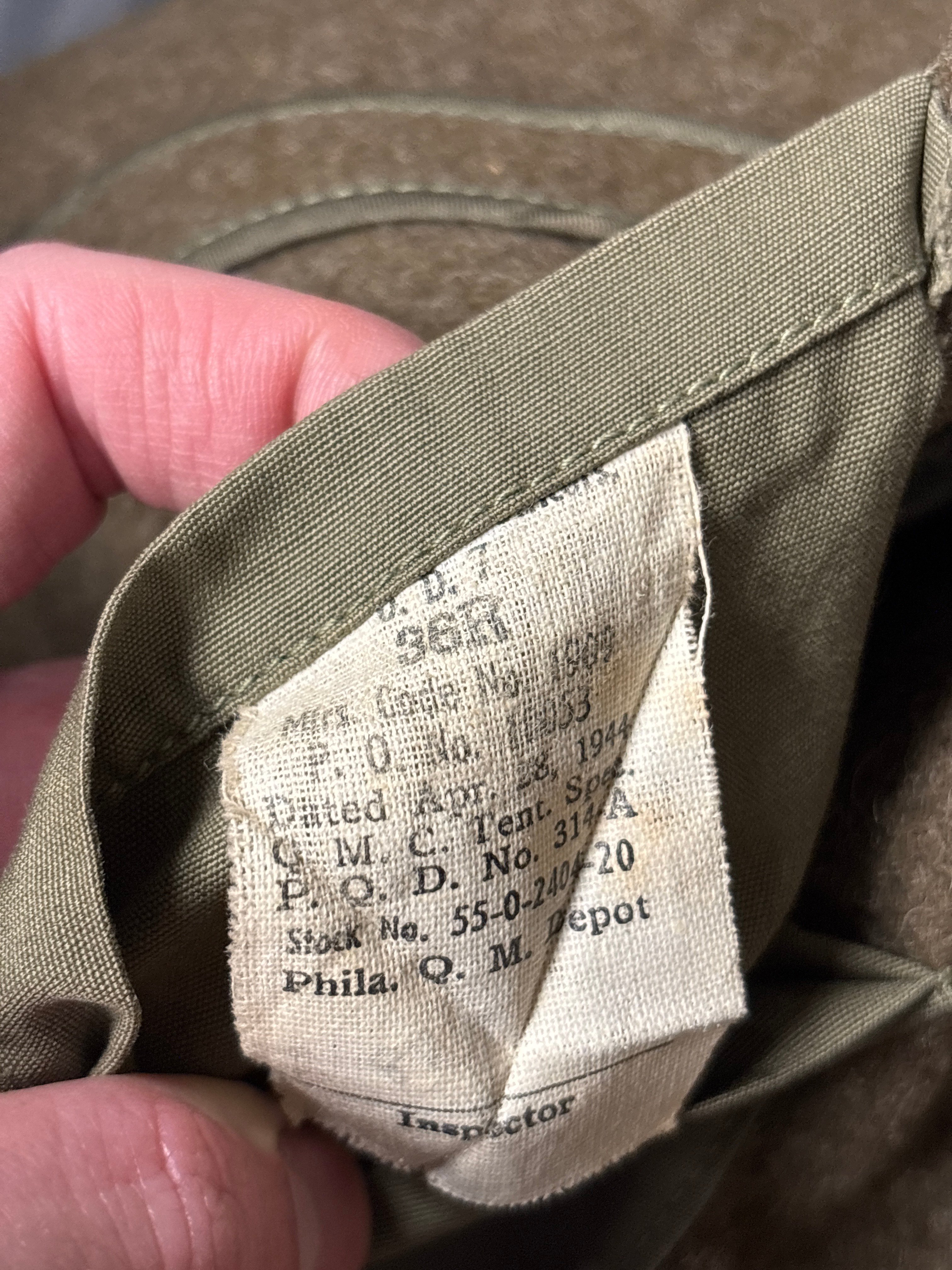 WWII US OFFICER OVERCOAT WOOL LINER SIZE 36R — image 3
