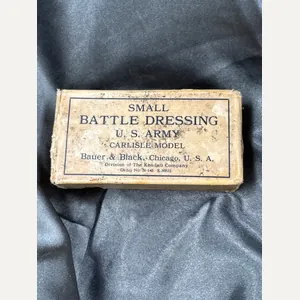 WWII WAXED SMALL BATTLE DRESSING BANDAGE