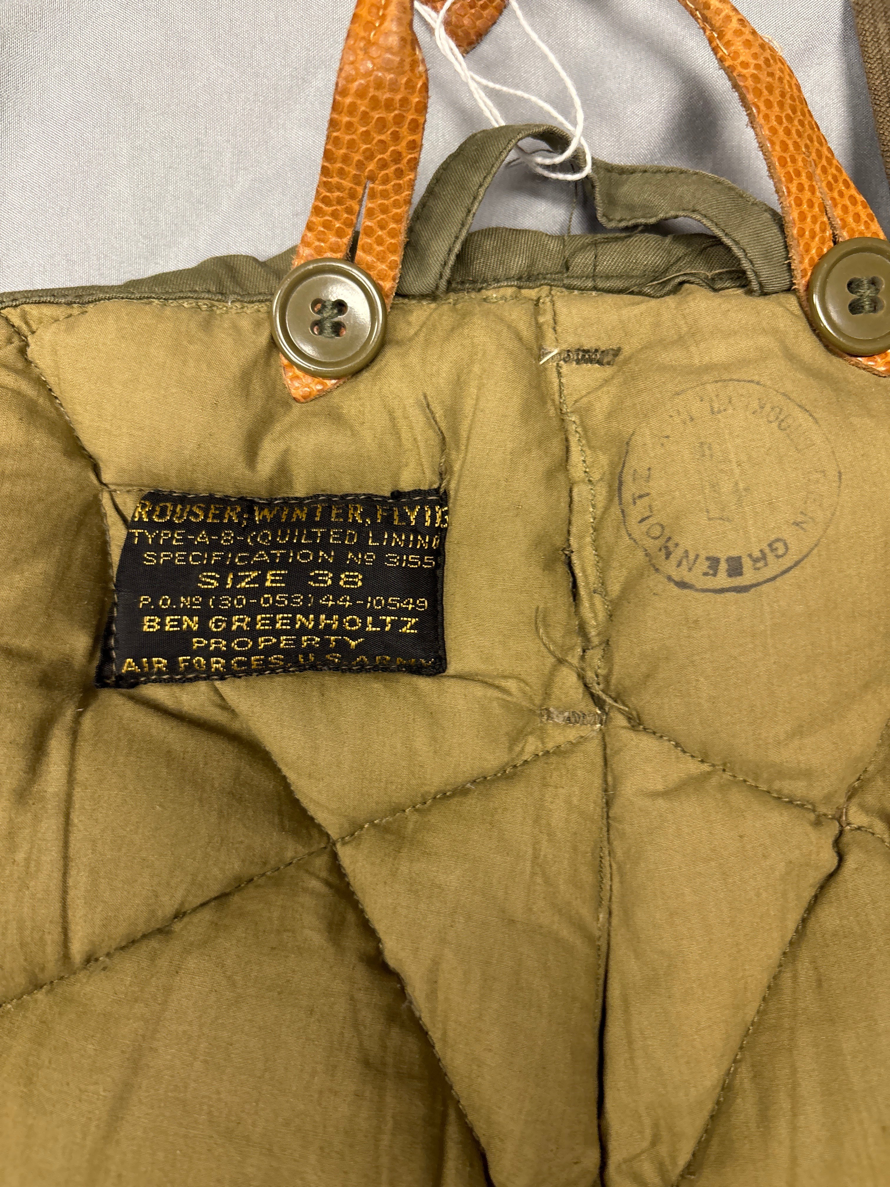 WWII US TYPE-A-8 WINTER FLYING TROUSER SIZE 38 — image 3