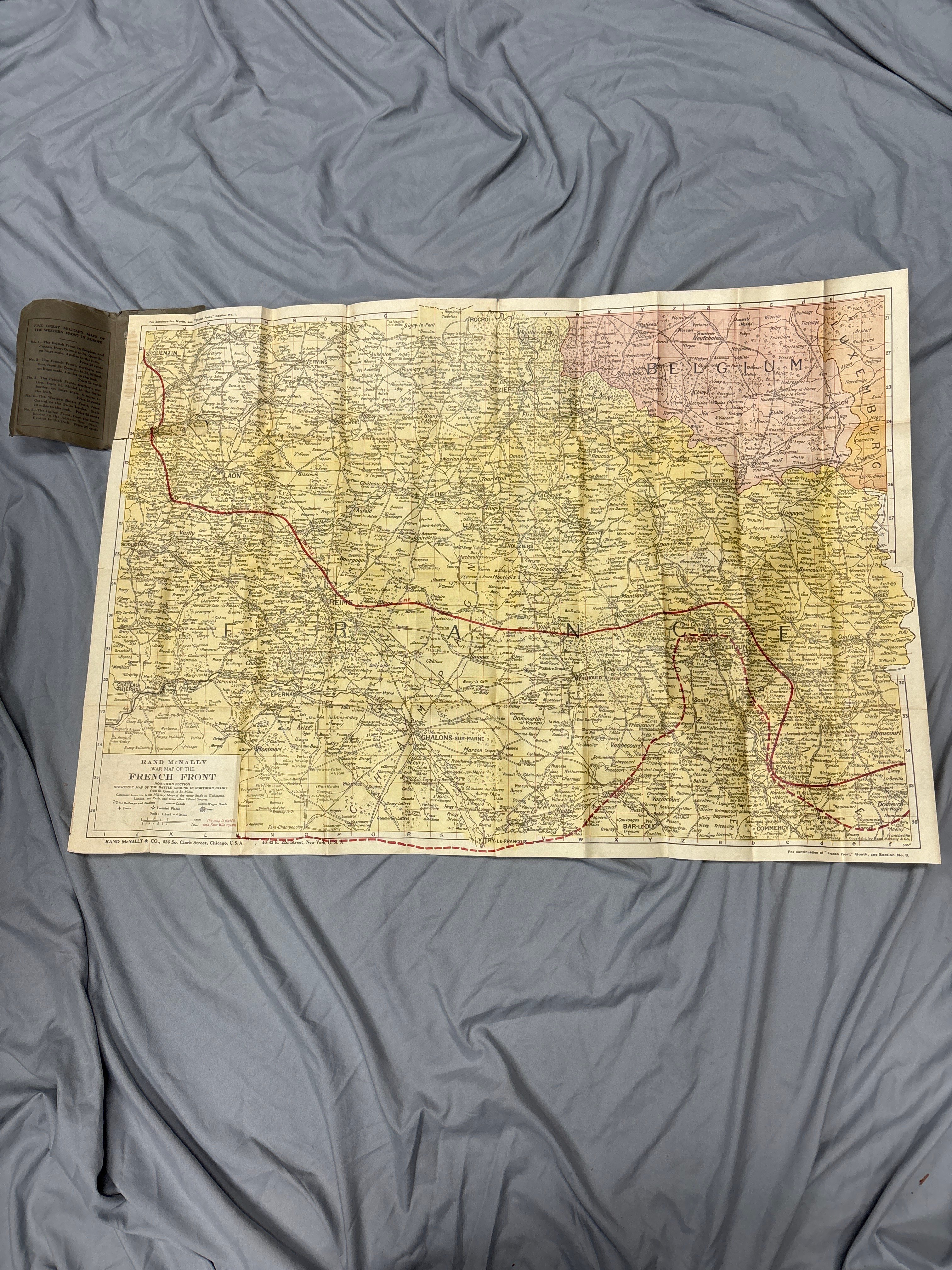WWI RAND MCNALLY FRENCH FRONT STRATEGIC MAP — image 6