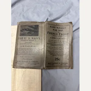 WWI RAND MCNALLY FRENCH FRONT STRATEGIC MAP