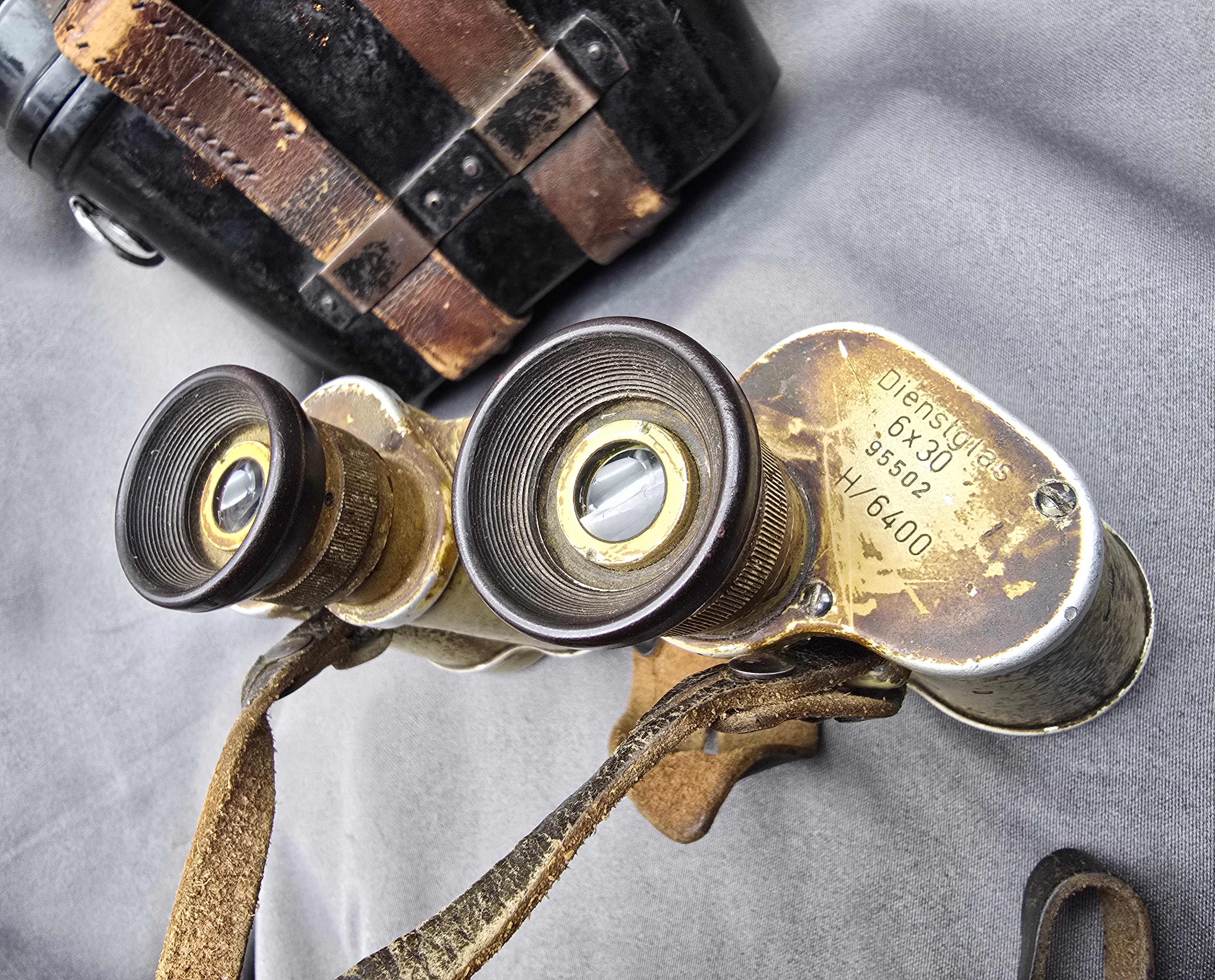 WWII German 6x30 Binoculars with Case — image 3