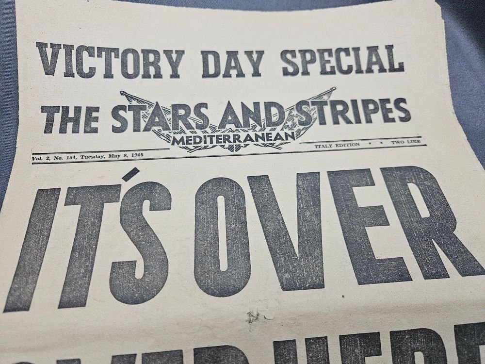 WWII US Stars and Stripes Newspaper VE Day — image 3