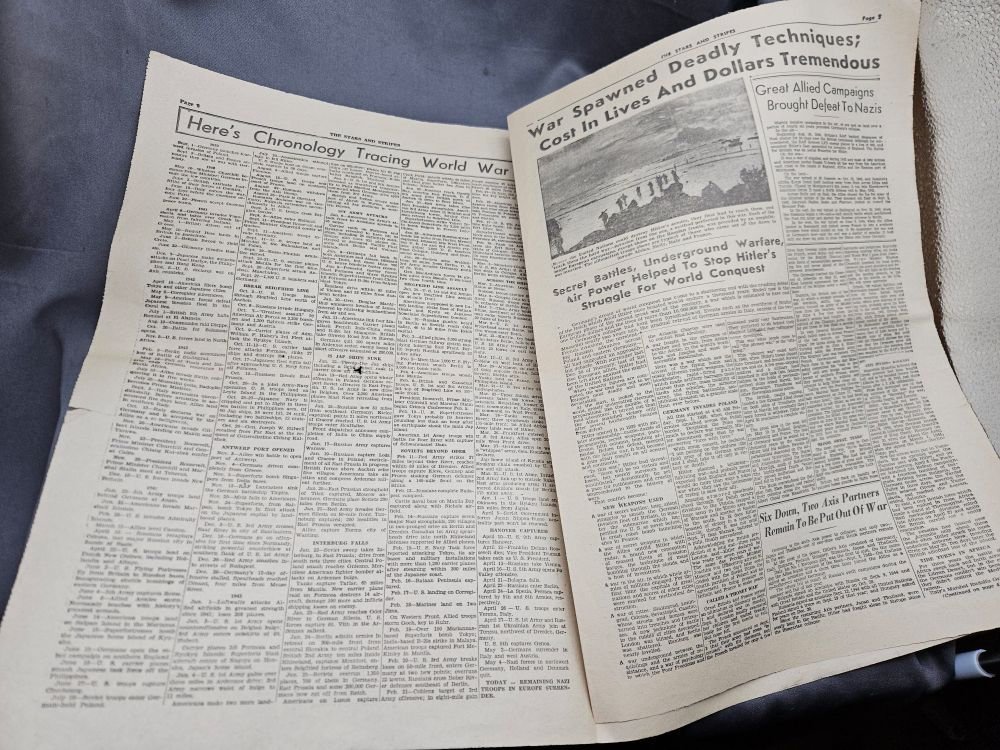 WWII US Stars and Stripes Newspaper VE Day — image 6