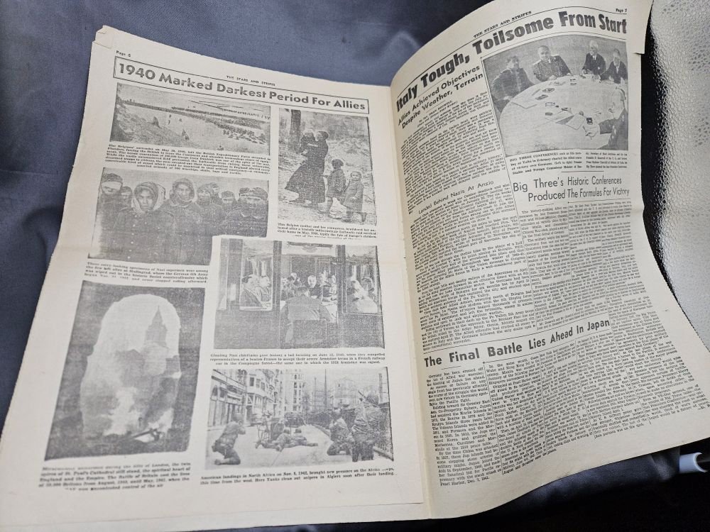 WWII US Stars and Stripes Newspaper VE Day — image 7