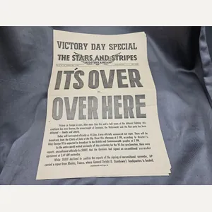 WWII US Stars and Stripes Newspaper VE Day