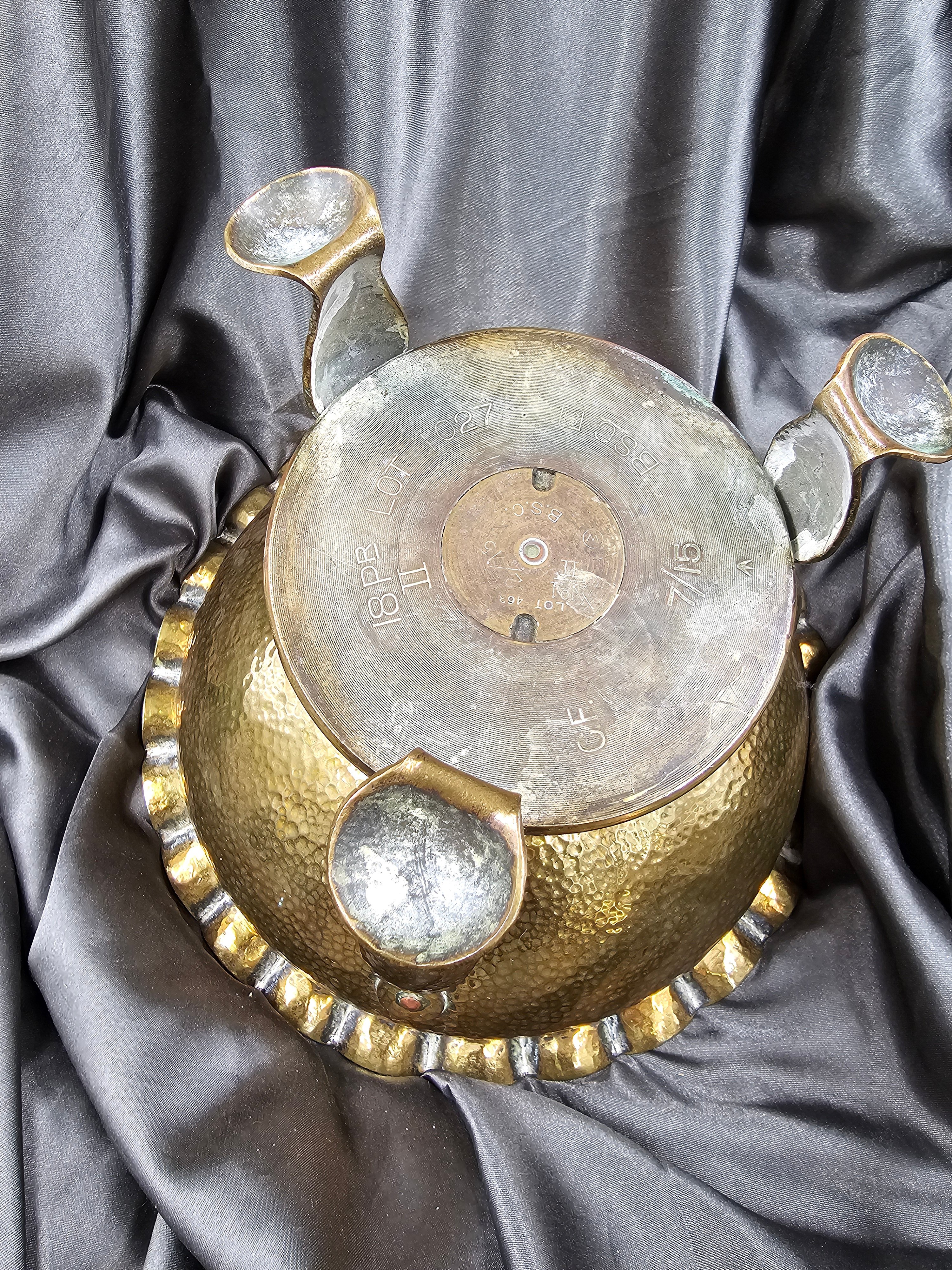 WWI SHELL TRENCH ART CHAFFING DISH — image 3