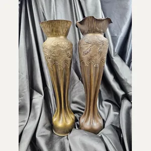 WWI TRENCH ART SET OF CHRISTMAS DECORATED SHELL