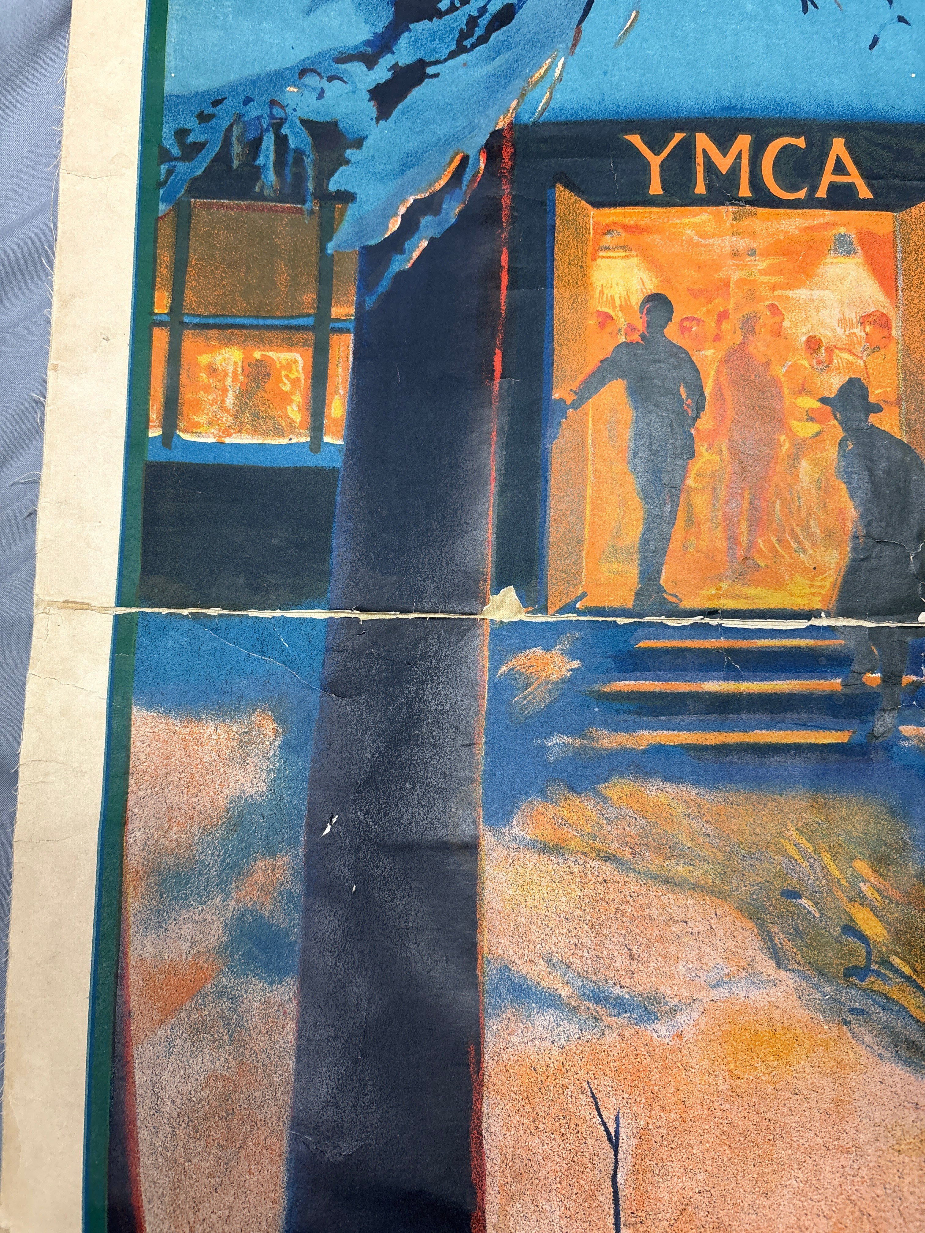 WWI LINEN BACKED YMCA POSTER — image 3