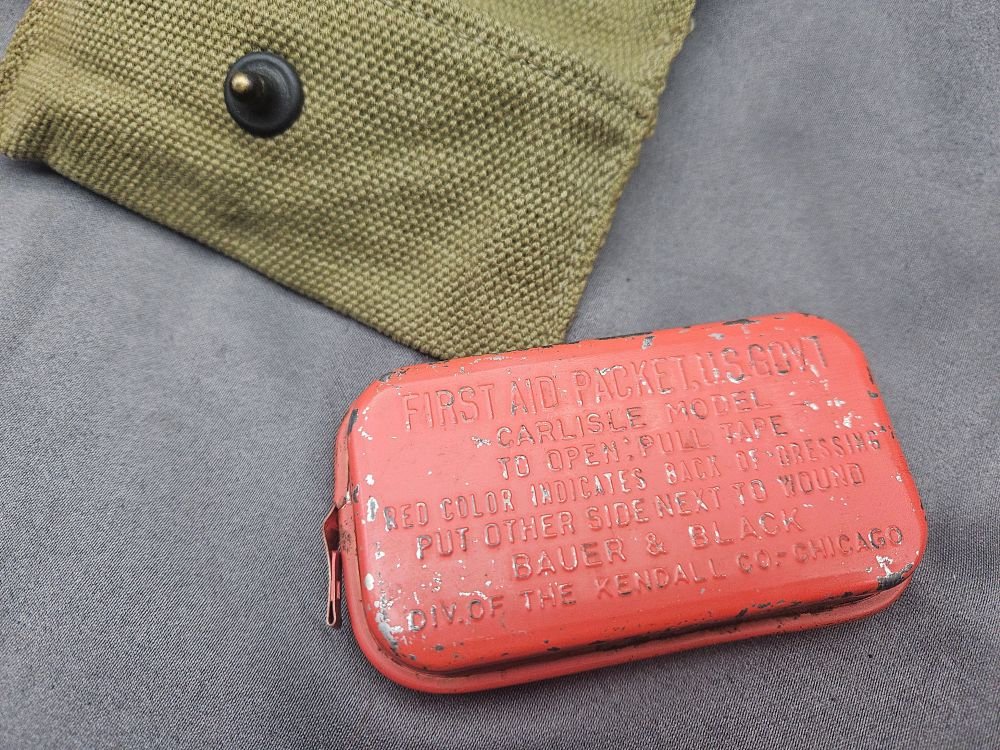 WWII Early Carlisle First Aid Kit and Pouch — image 3