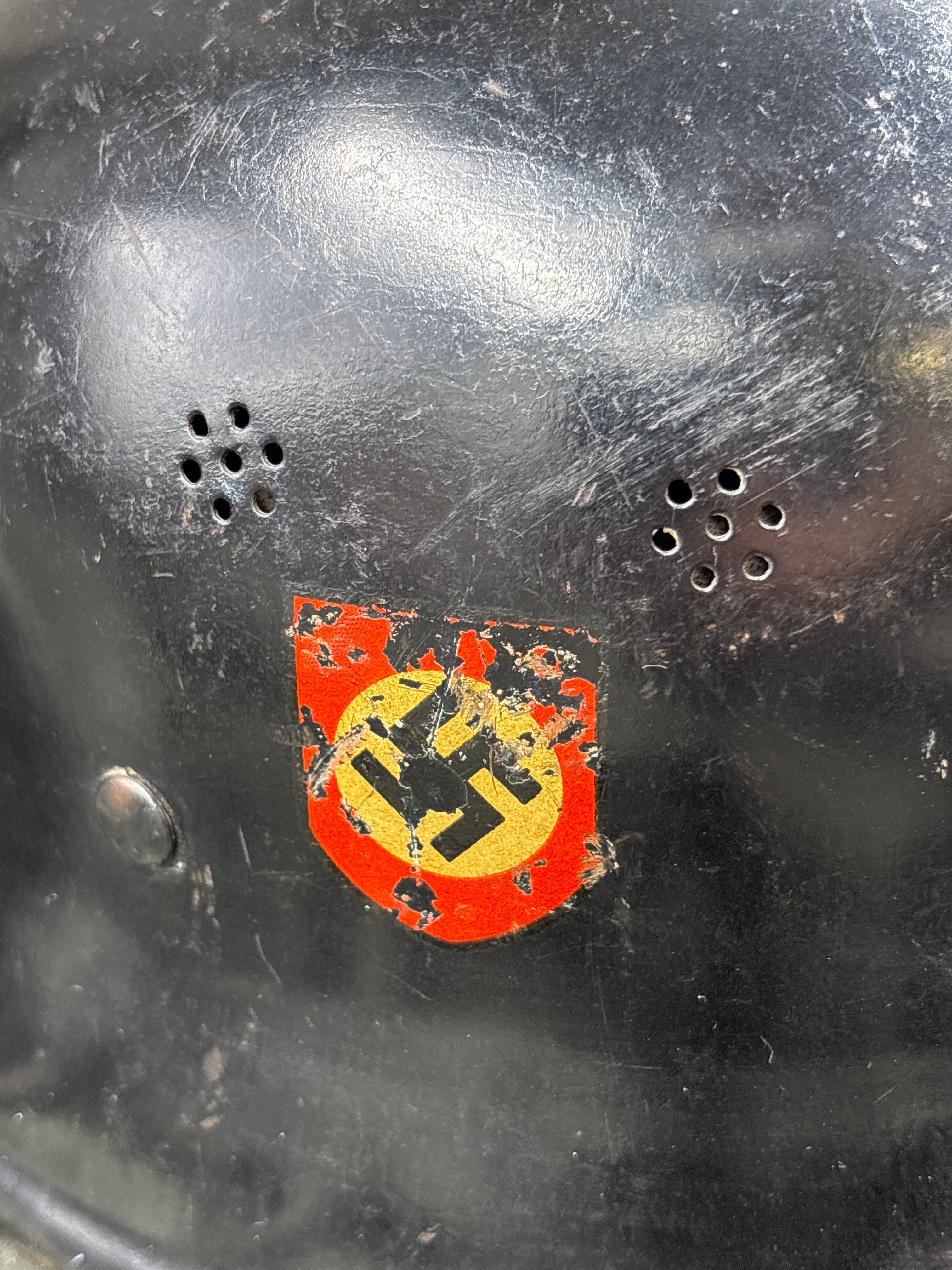 WWII GERMAN POLIZEI DOUBLE DECAL HELMET — image 2