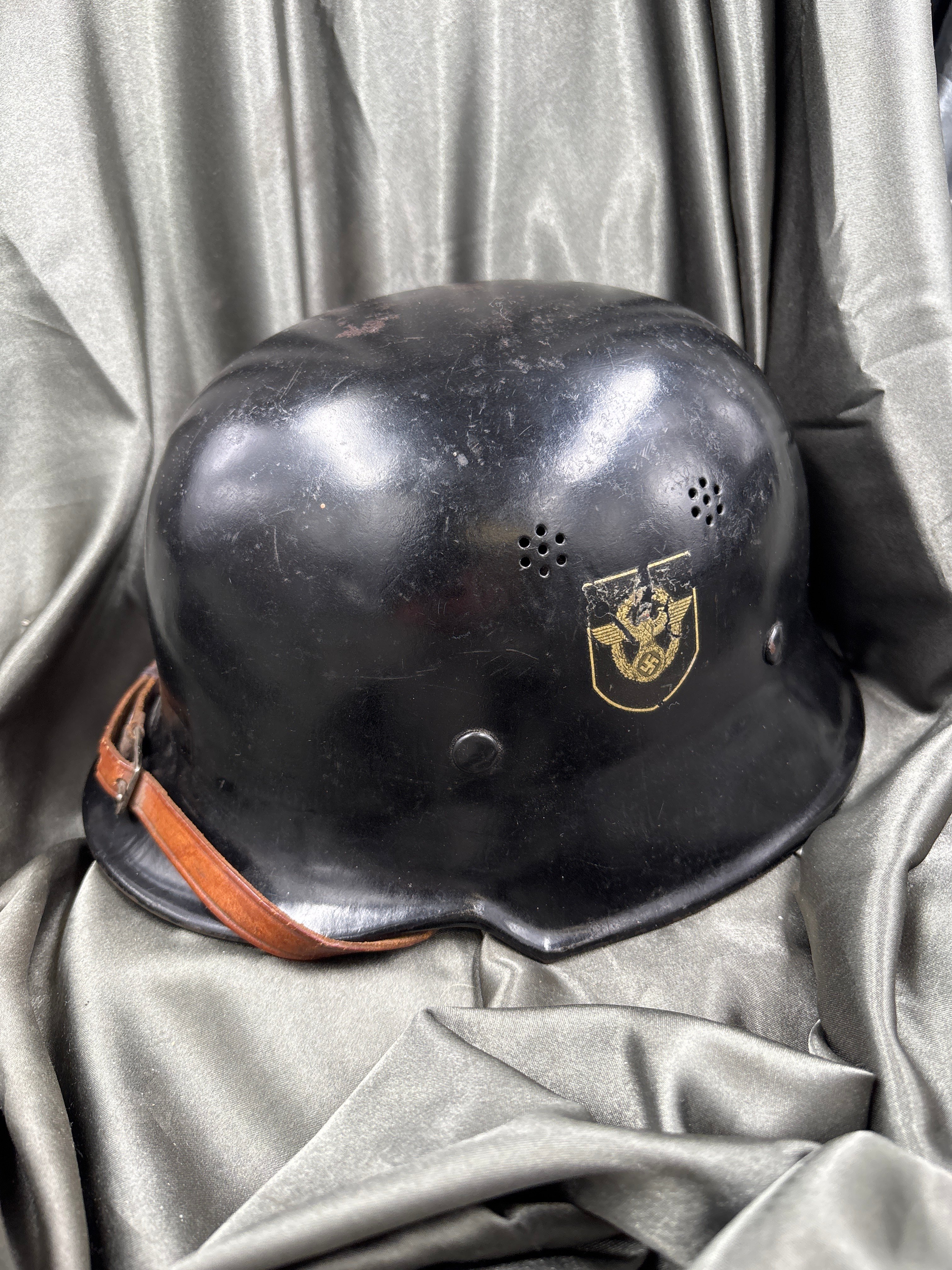 WWII GERMAN POLIZEI DOUBLE DECAL HELMET — image 3