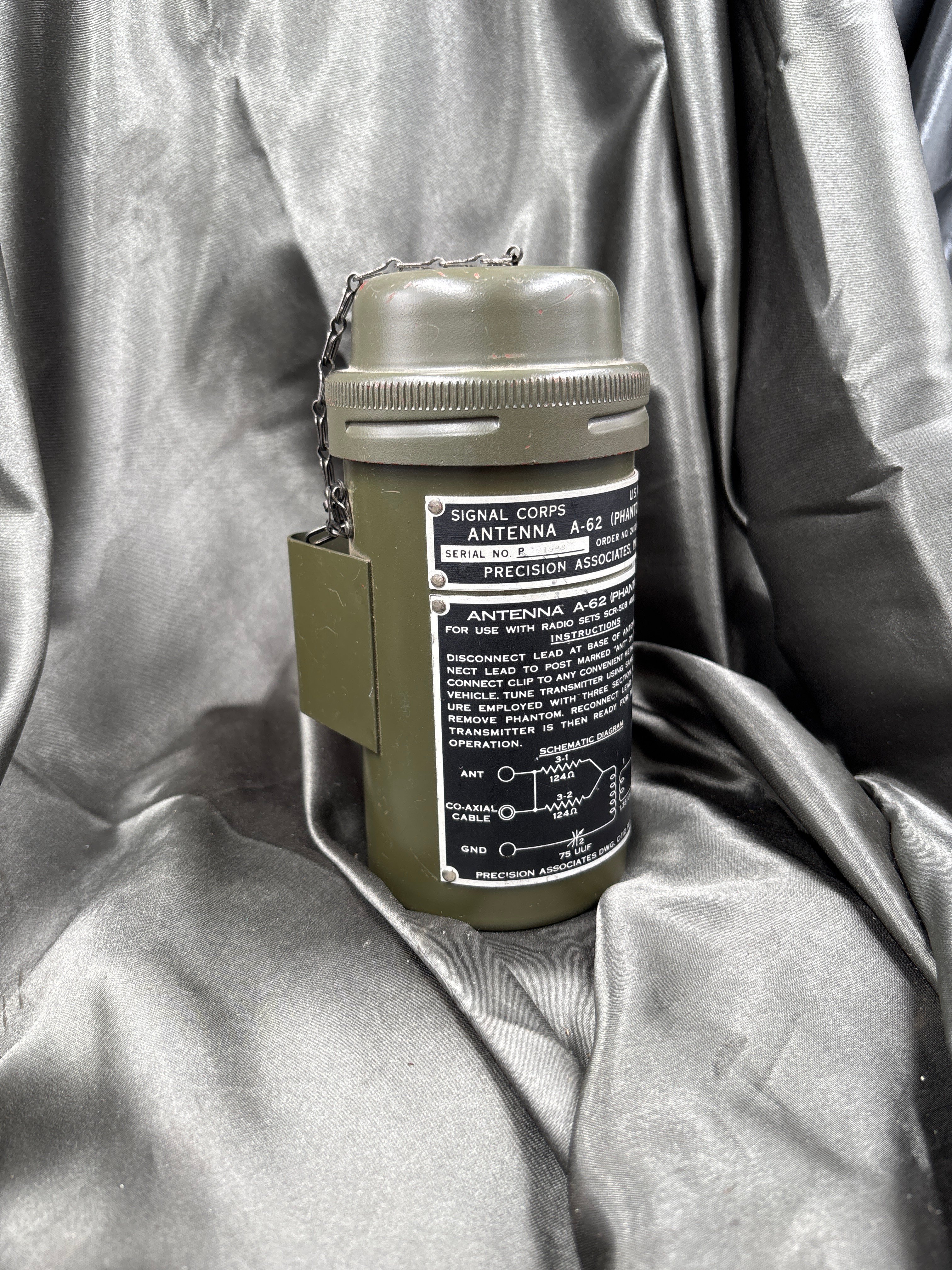 KOREAN WAR SIGNAL CORPS A-62 PHANTOM ANTENNA CANISTER ONLY