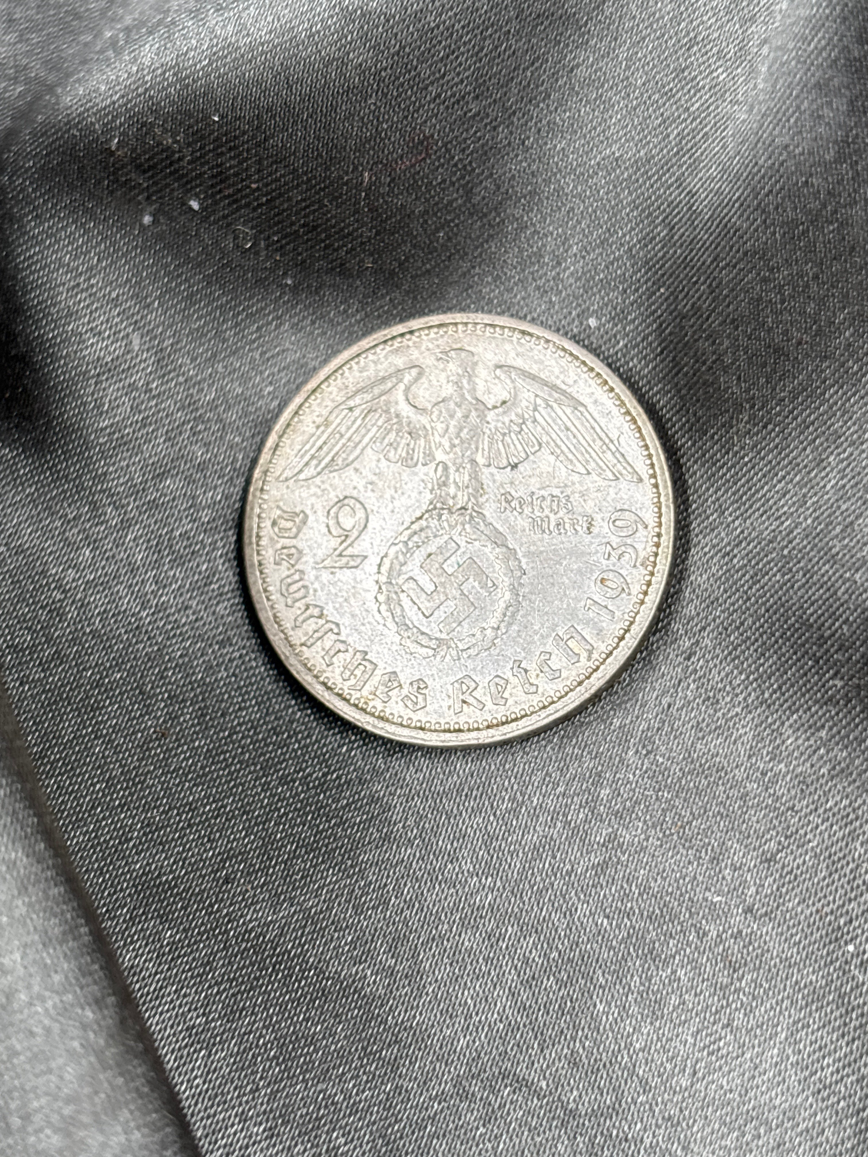 WWII GERMAN 2 REICH SILVER COIN
