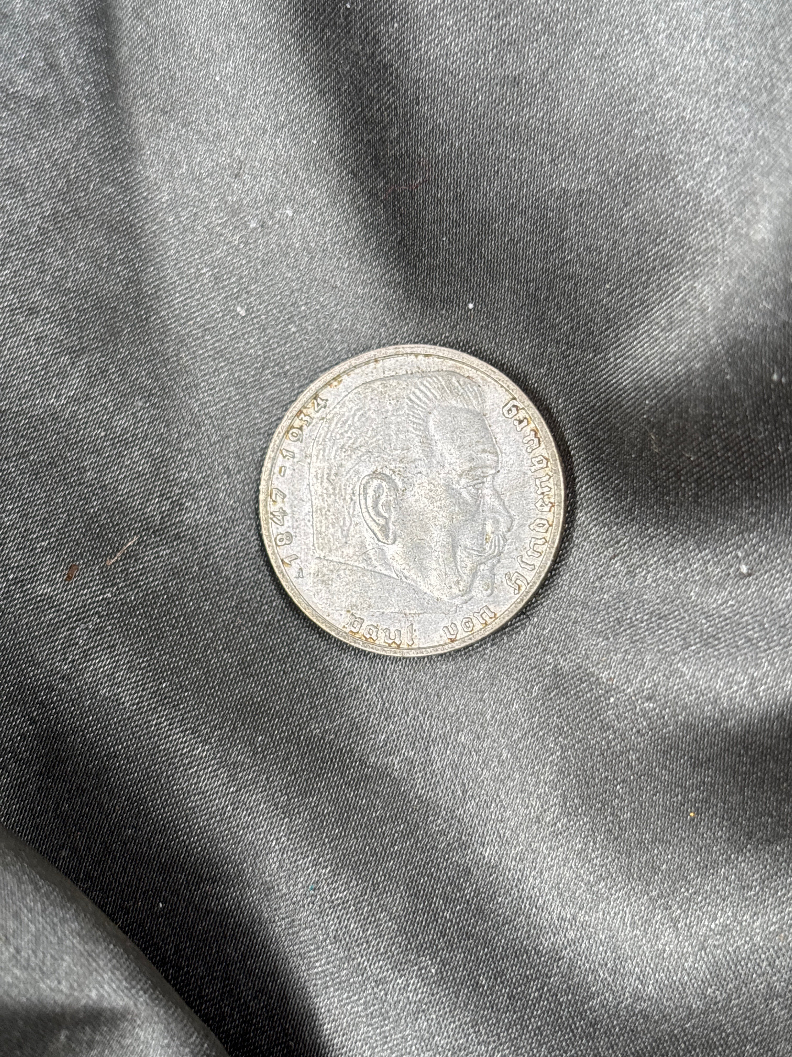 WWII GERMAN 2 REICH SILVER COIN — image 2