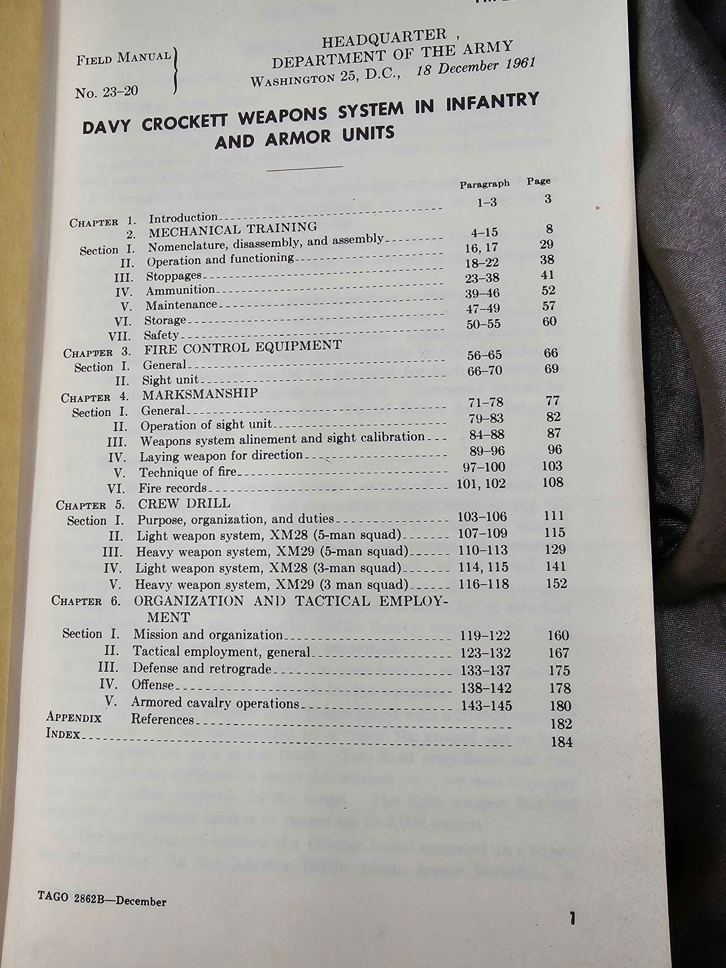 1961 US ARMY DAY CROCKET WEAPONS SYSTEM IN INFANTRY AND ARMOR UNITS MANUAL — image 3