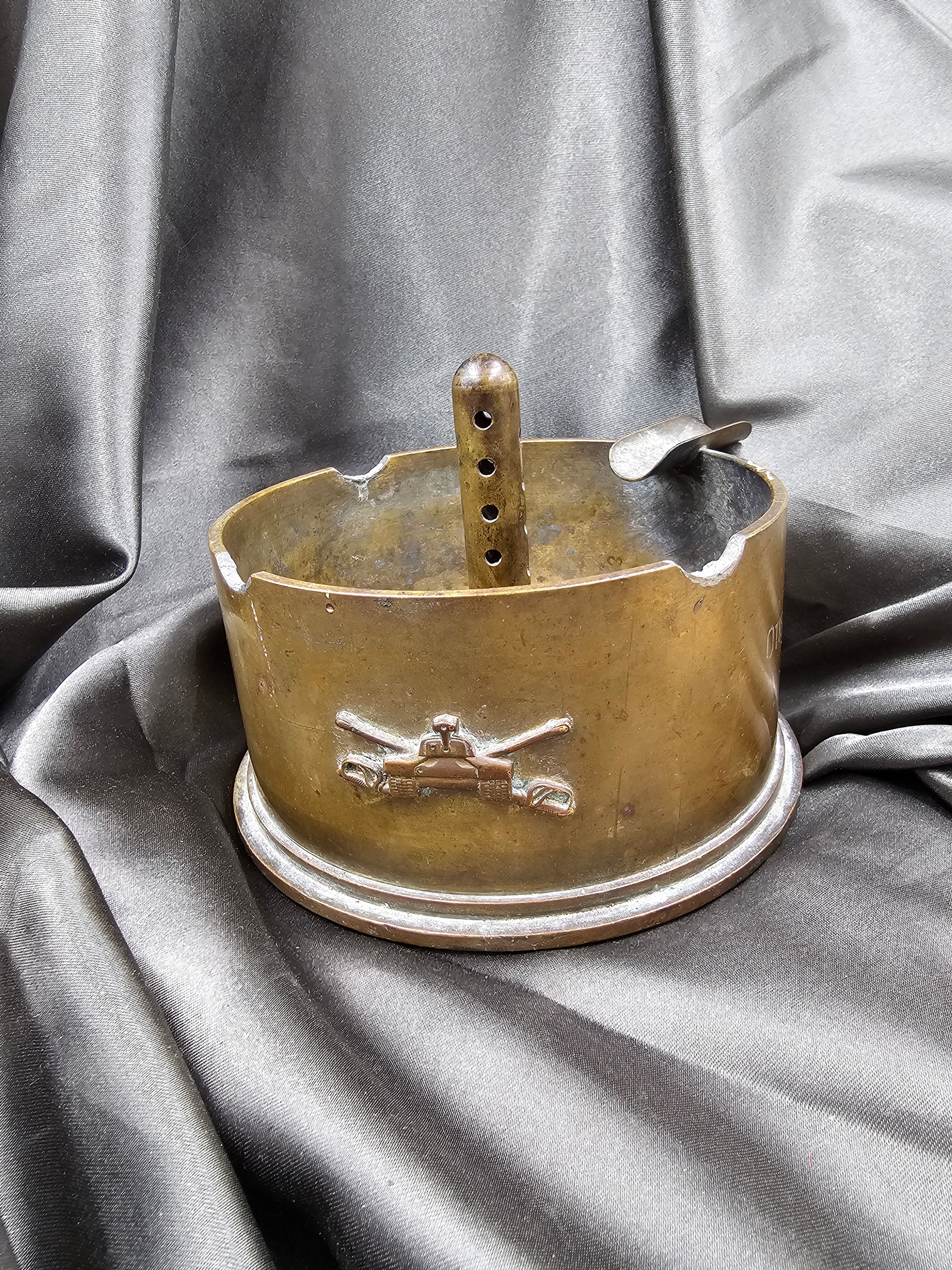 WWII US 63RD TANK BATTALION TRENCH ART ASHTRAY